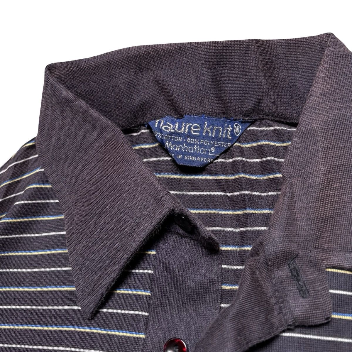 Other Vintage 60s Manhattan Nature Knit Polo Shirt Faded Black M Size US M / EU 48-50 / 2 - 3 Thumbnail