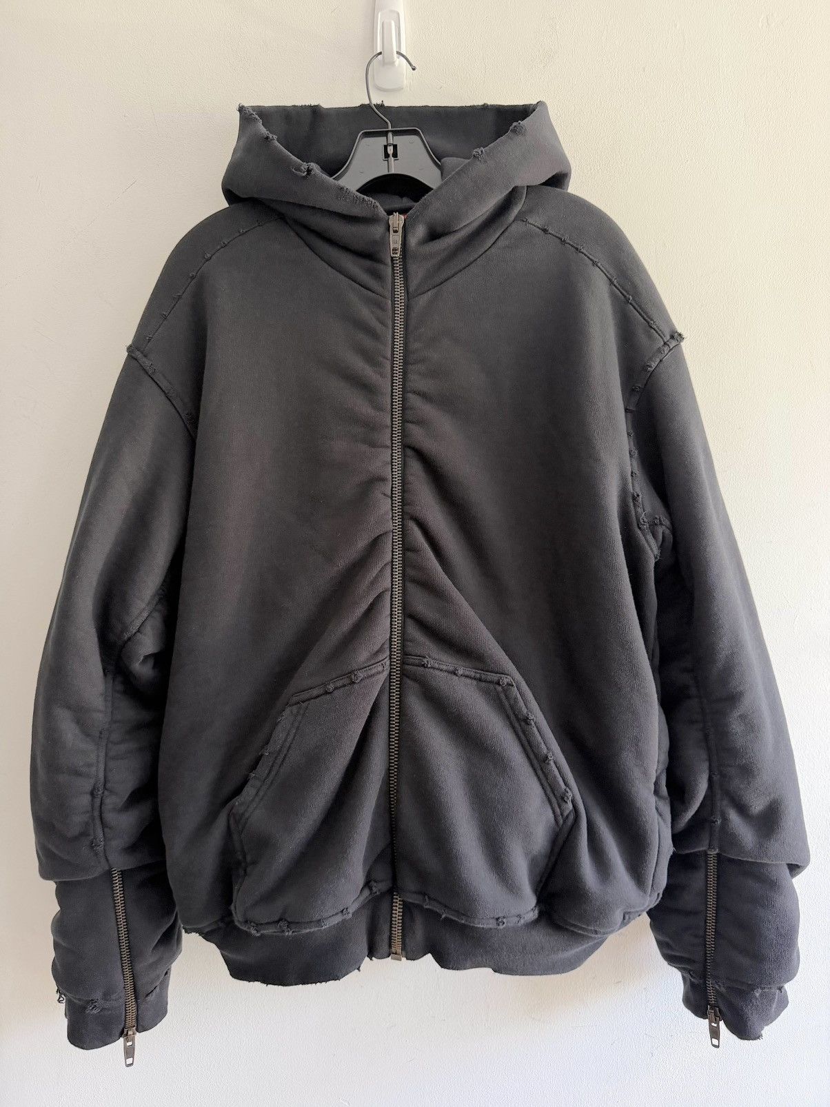 Balenciaga Winter 22 Bomber Zip Up Hoodie Jacket (M) Size US M / EU 48-50 / 2 - 1 Thumbnail