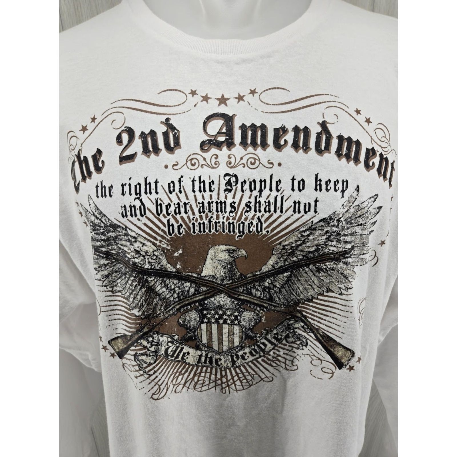 Vintage VINTAGE Bayside LONG SLEEVE T-SHIRT 2XL White Men’s 2ND AMENDMENT Shirt Mens Burlap? Size US XXL / EU 58 / 5 - 3 Thumbnail