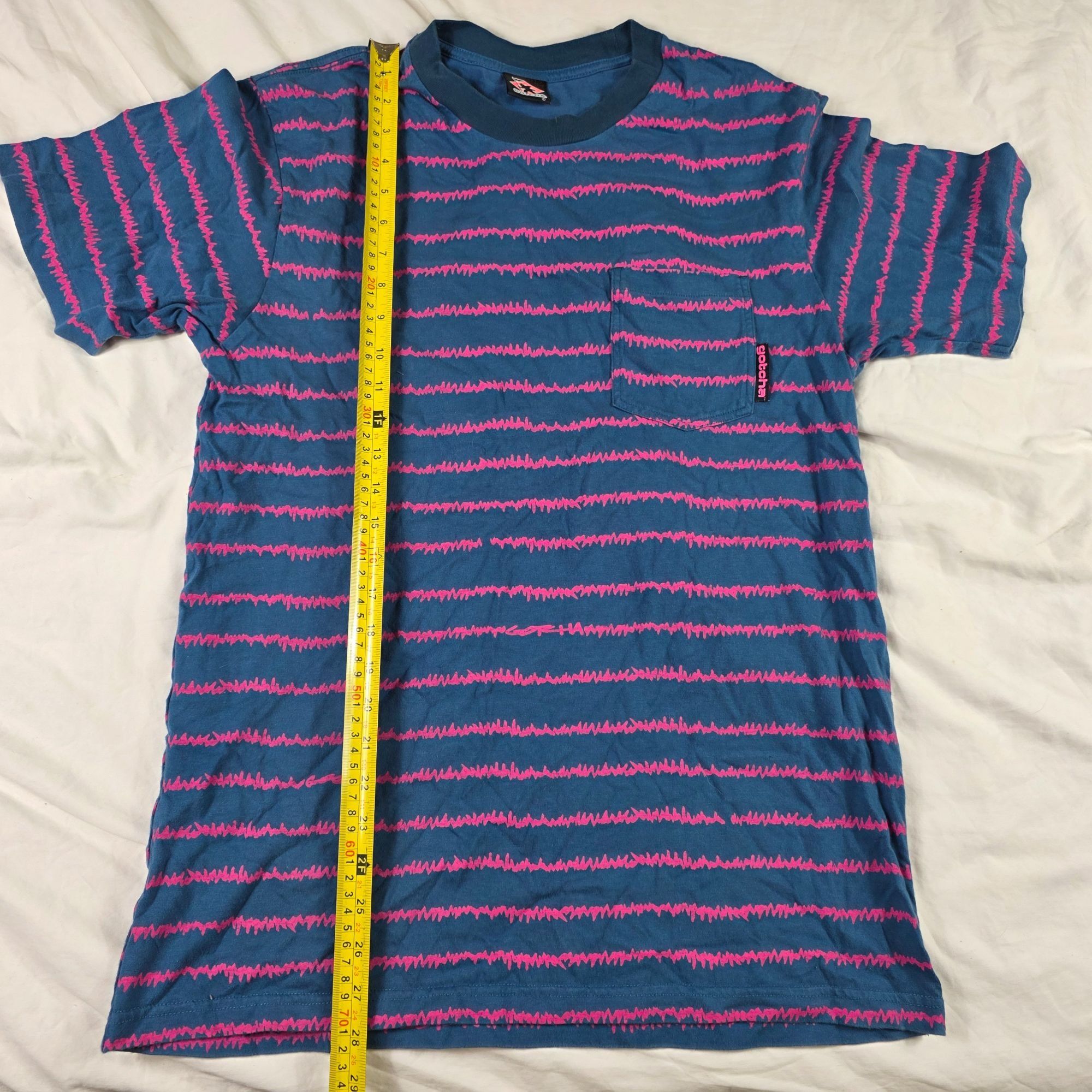 Gotcha Gotcha Mens Medium Blue Pink Stripe Pocket Tee Casual Short Size US M / EU 48-50 / 2 - 9 Thumbnail