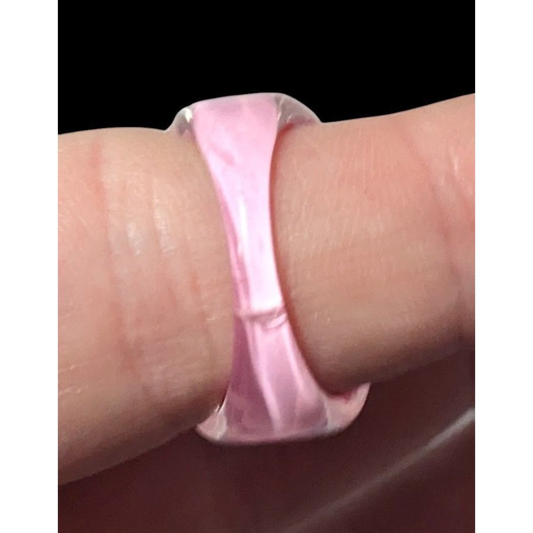 Other Bubblegum Pink And Purple Abstract Swirl Retro Chunky Ring S Size ONE SIZE - 6 Thumbnail