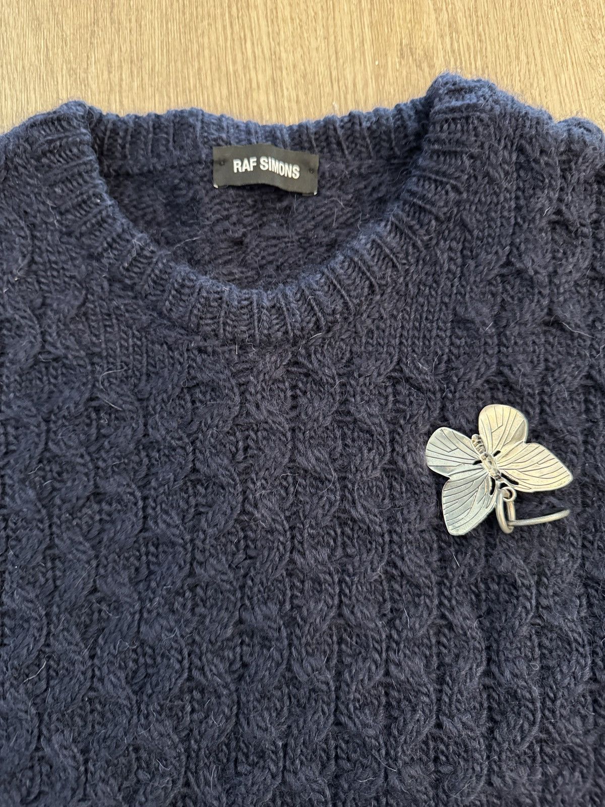 Raf Simons Raf Simons butterfly pin knit sweater Size US L / EU 52-54 / 3 - 4 Thumbnail