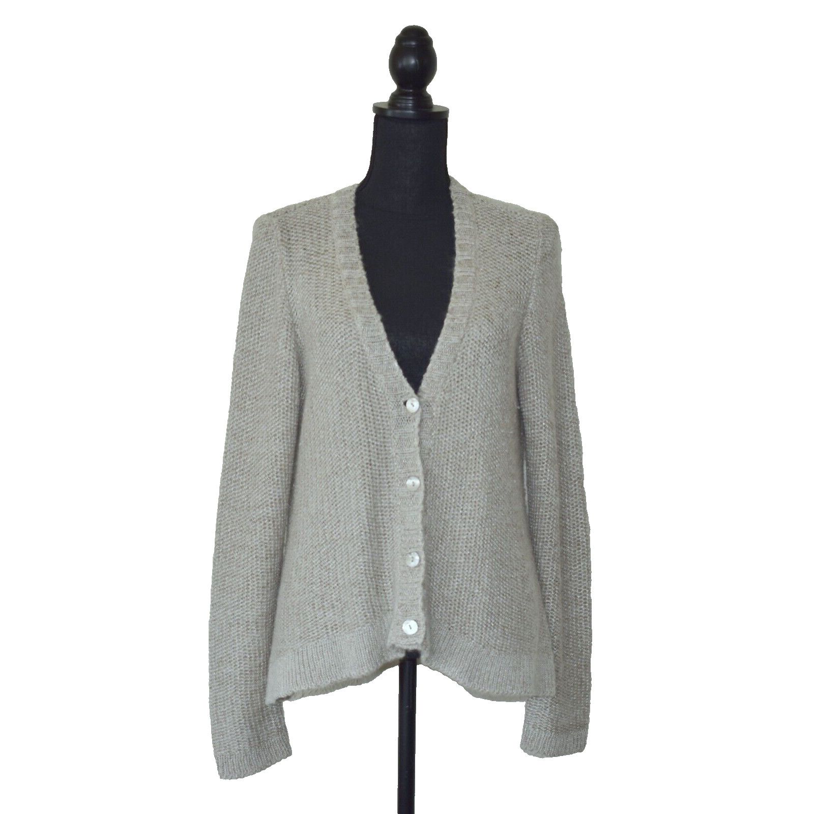 Eileen Fisher EILEEN FISHER Beige Mohair Alpaca Cardigan Sweater Size M Size M / US 6-8 / IT 42-44 - 1 Thumbnail