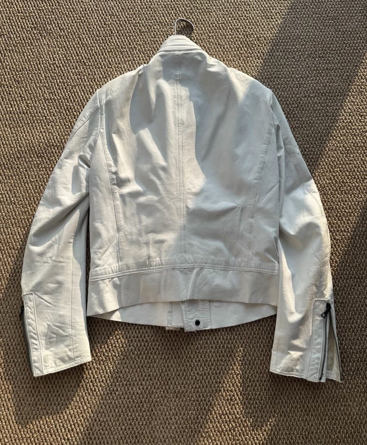 Yohji Yamamoto Yohji Yamamoto White Distressed Lambskin Biker Jacket K23 Size US S / EU 44-46 / 1 - 9 Thumbnail