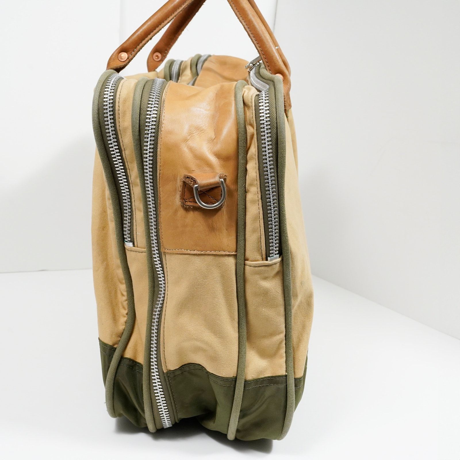J.W. Hulme Co. VTG J.W. Hulme Co Canvas Leather Duffel Bag #4 Lenzip USA Size ONE SIZE - 5 Thumbnail