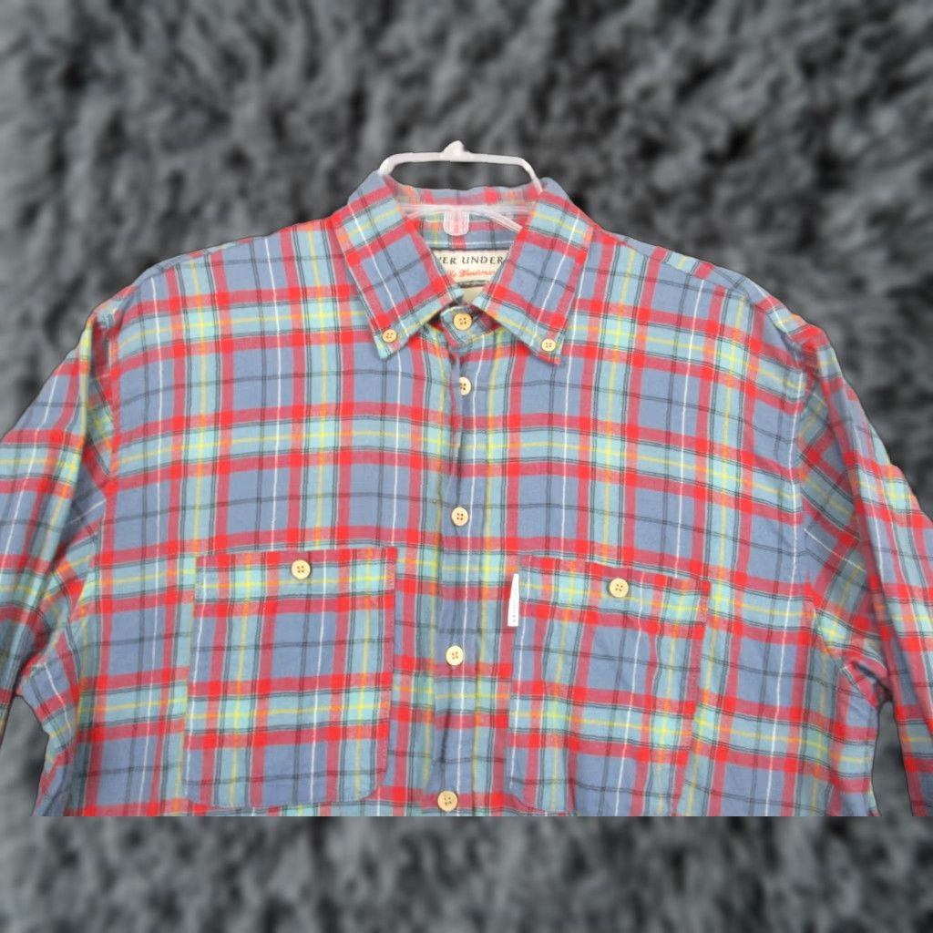 Undercover Over Under The Woodsman Shirt Mens Large Blue Plaid Flannel Long Sleeve Shirt Size US L / EU 52-54 / 3 - 1 Thumbnail