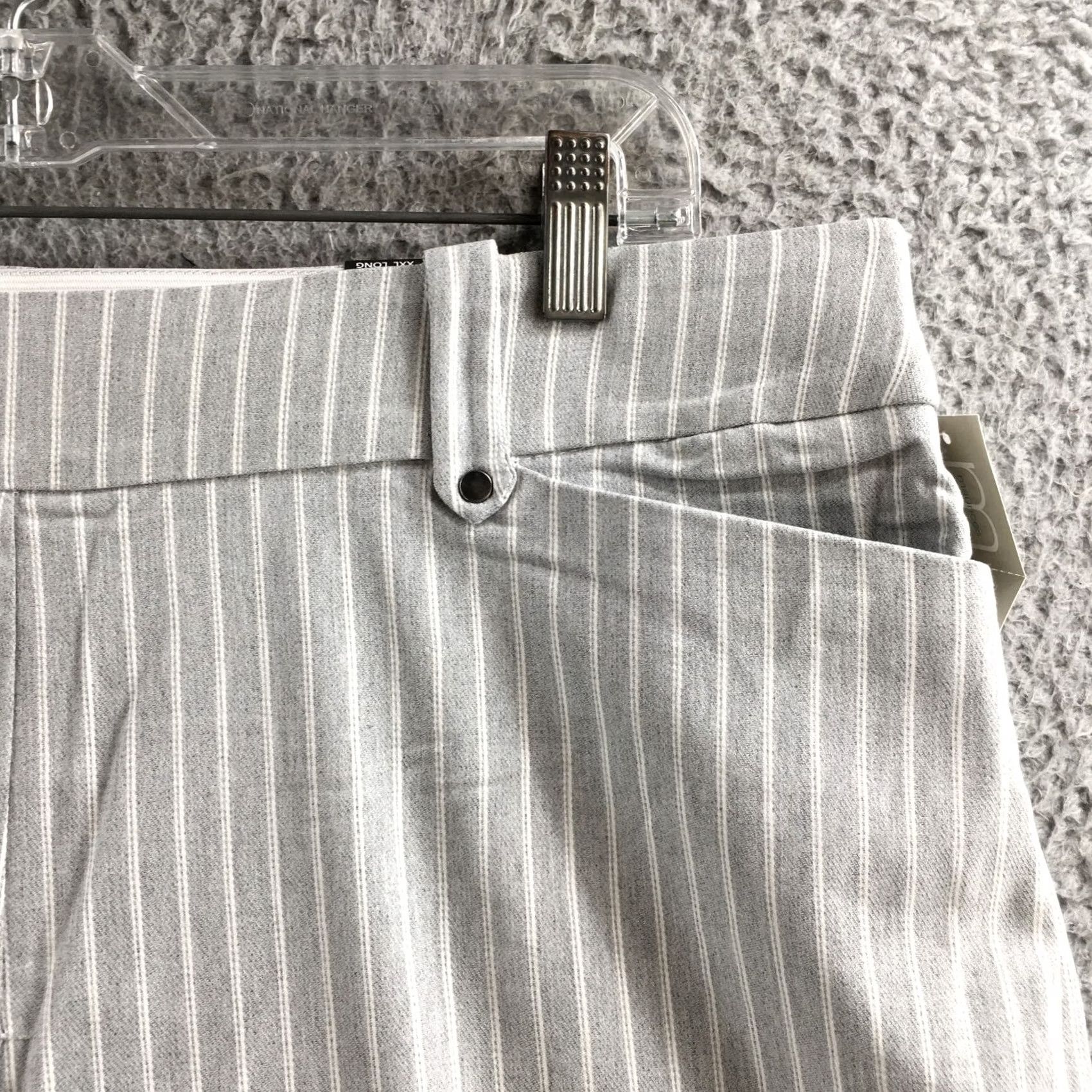 Vintage Maurices Pull On Skinny Ankle Pants Womens XXL Long Gray Striped Mid Rise NEW Size 40" / US 18 - 4 Thumbnail