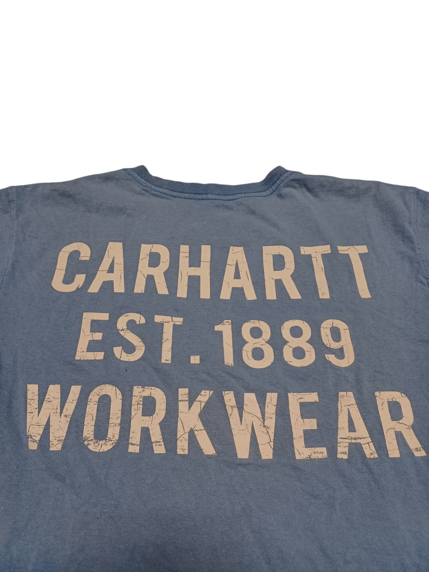 Carhartt VINTAGE CARHARTT WIP FADED BLUE BIG LOGO DISTRESSED USA TEE Size US S / EU 44-46 / 1 - 2 Thumbnail