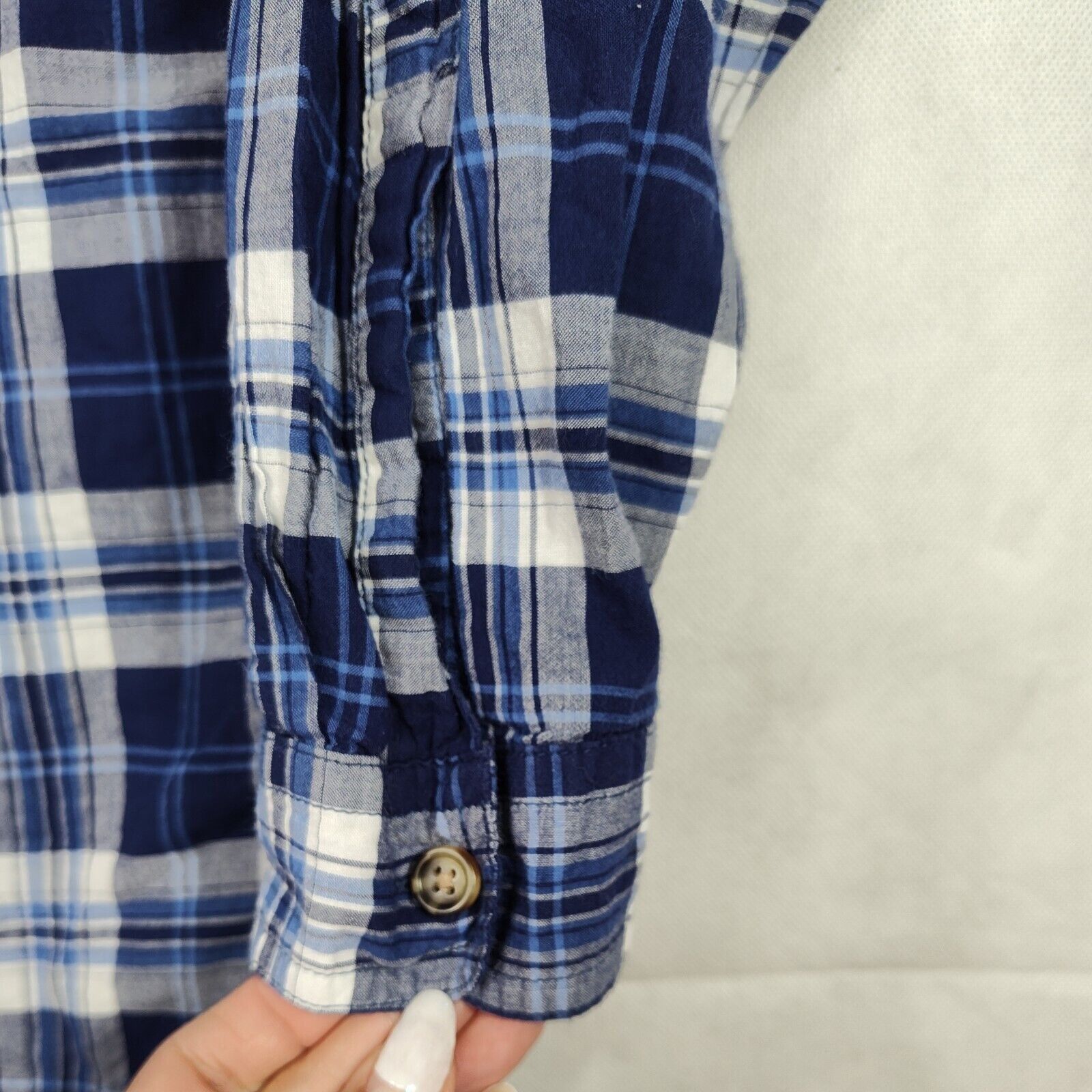Bdg BDG Button Up Shirt Men Size S Blue White Plaid Flap Pockets Size US S / EU 44-46 / 1 - 5 Thumbnail