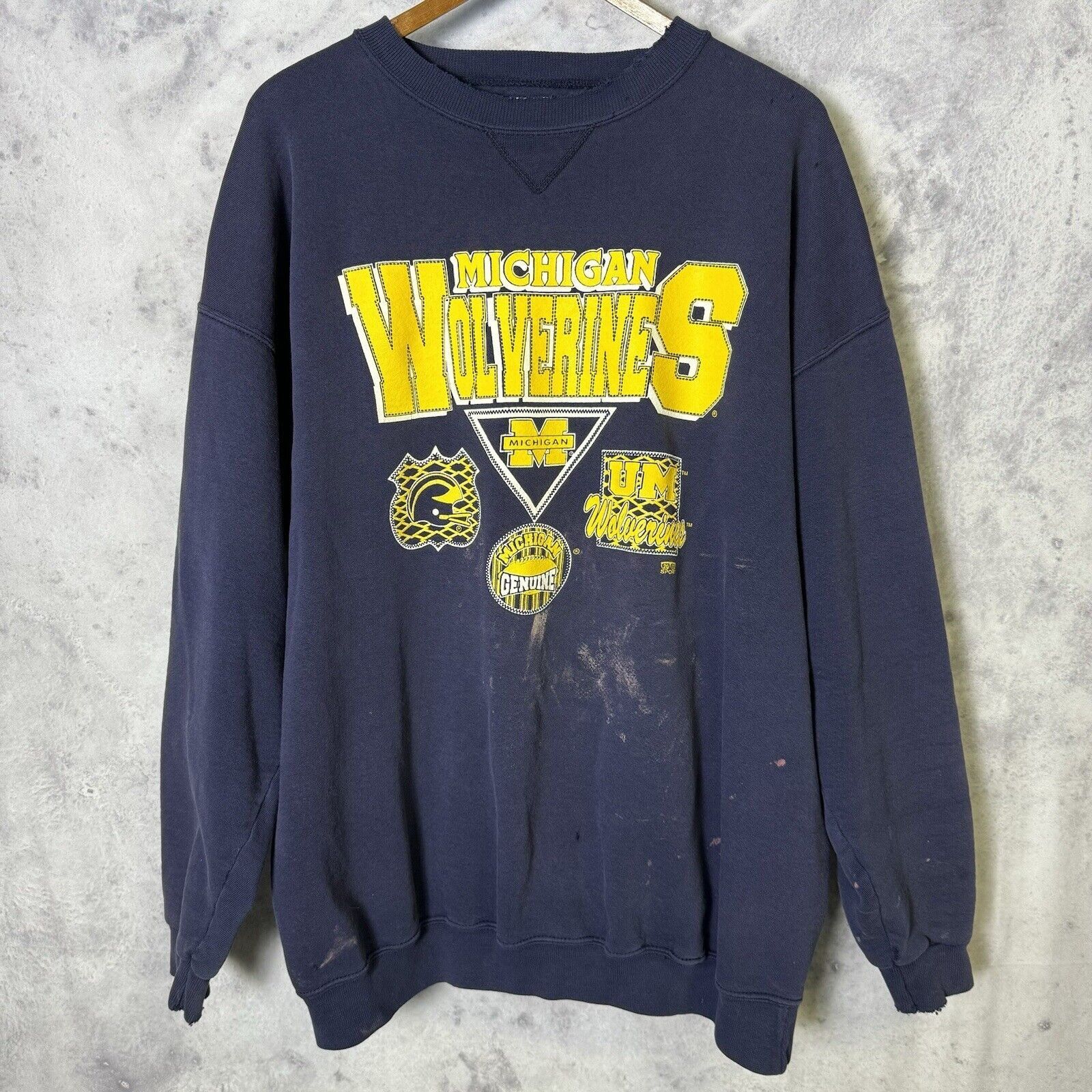 Vintage Vintage Michigan Wolverines Sweatshirt Mens XL Blue Crew Nec Size US XL / EU 56 / 4 - 1 Thumbnail