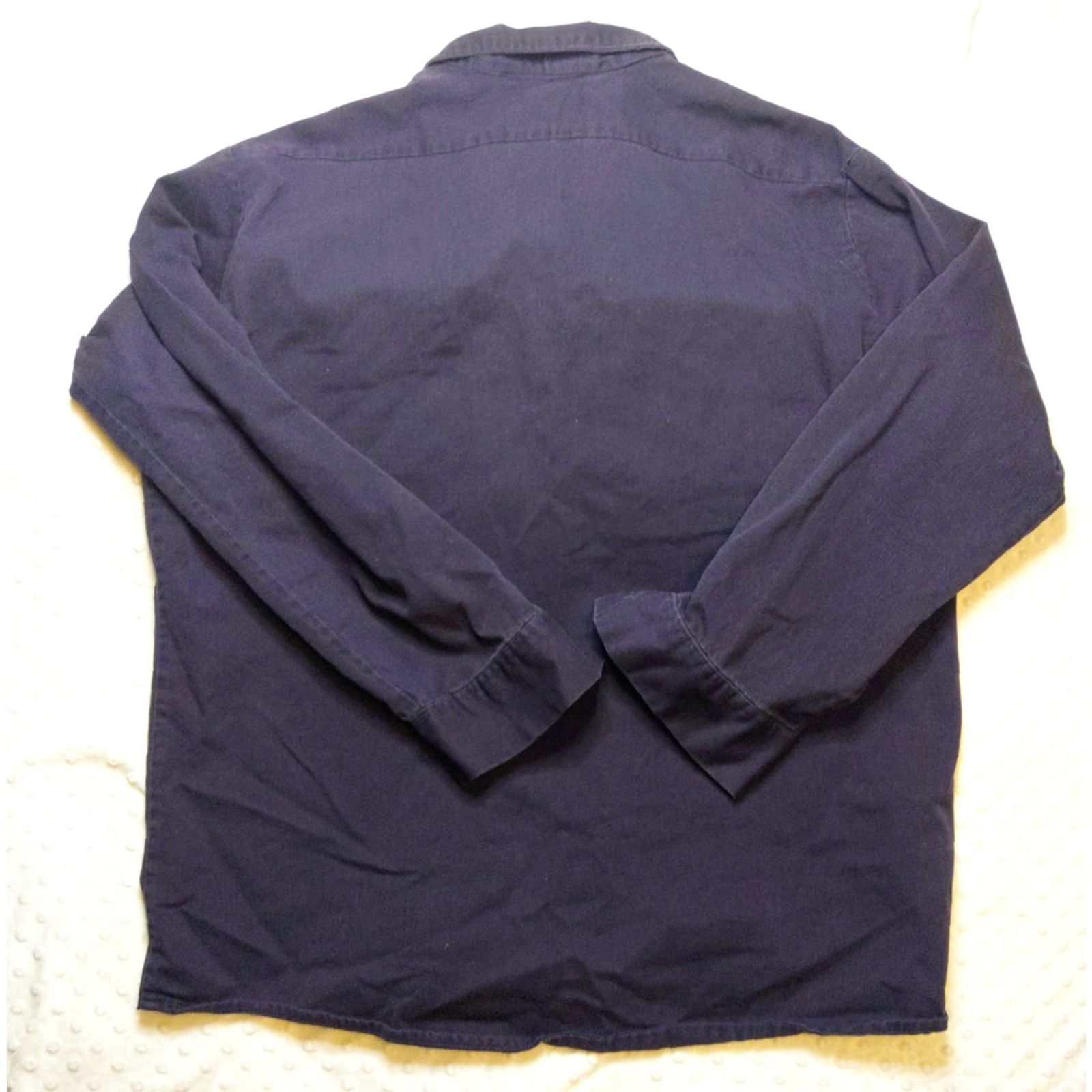 Essentials Steel Guard Essentials FR Mens Shirt L Navy Blue Cotton Twill Button-Down Long Sleeve Pockets All Seasons Workwear Cat Theme Mens Size US L / EU 52-54 / 3 - 5 Thumbnail