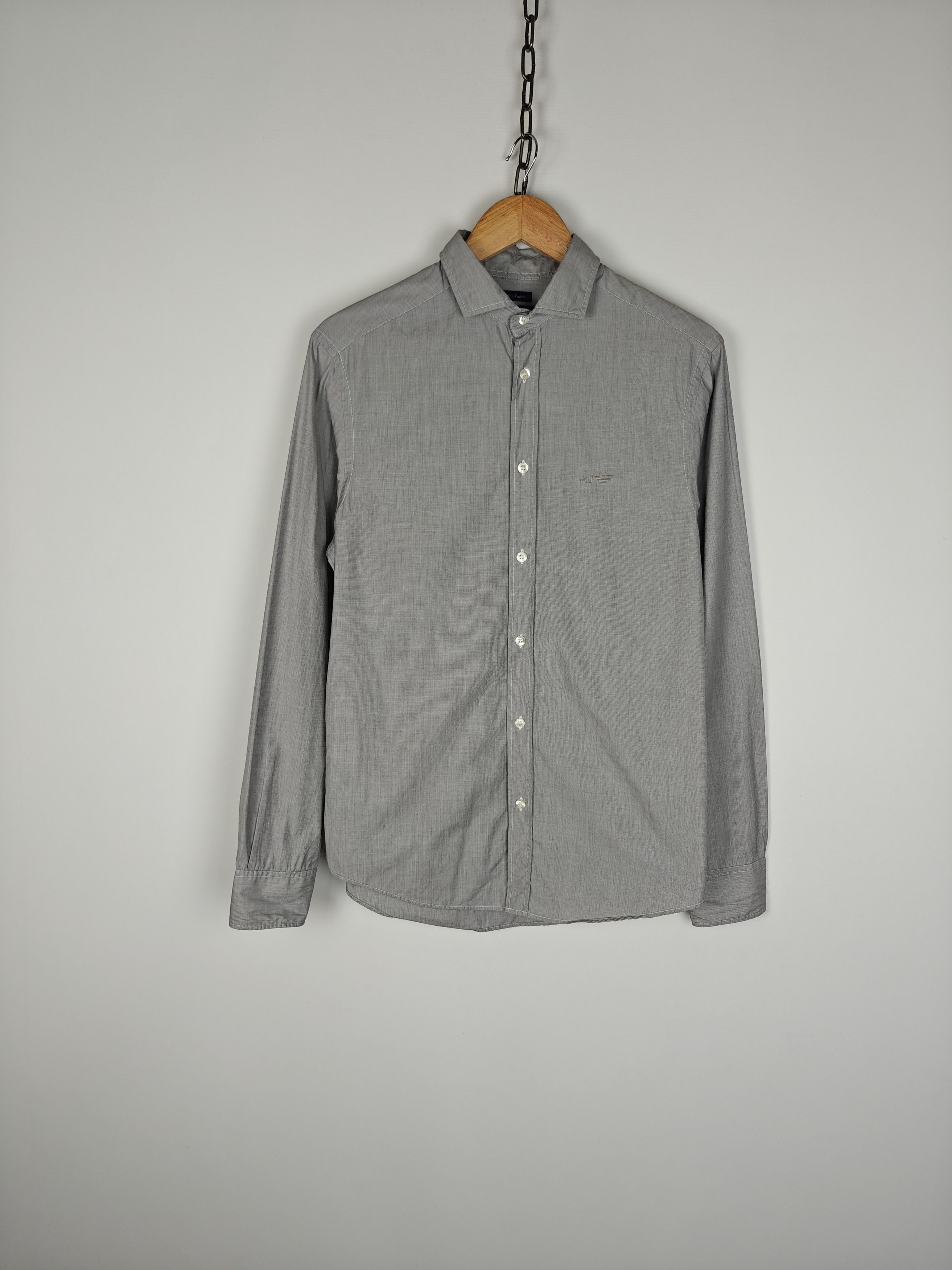 Armani Armani Jeans Shirt Collared Italian Fabric Gray size L Size US L / EU 52-54 / 3 - 1 Thumbnail