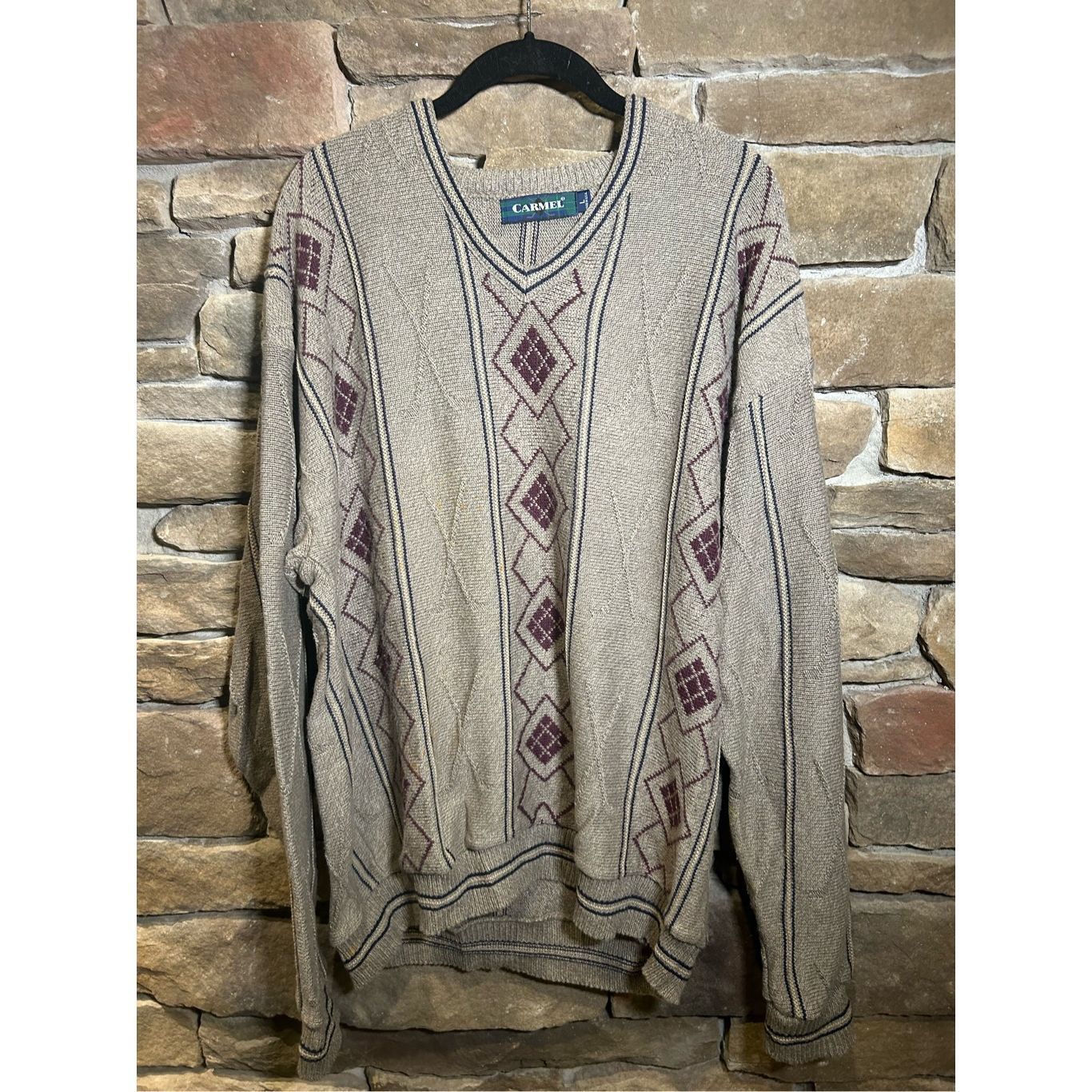 Camel Vintage Y2K camel golf sport Sweater V-Neck awesome brown ￼ Size US L / EU 52-54 / 3 - 1 Thumbnail