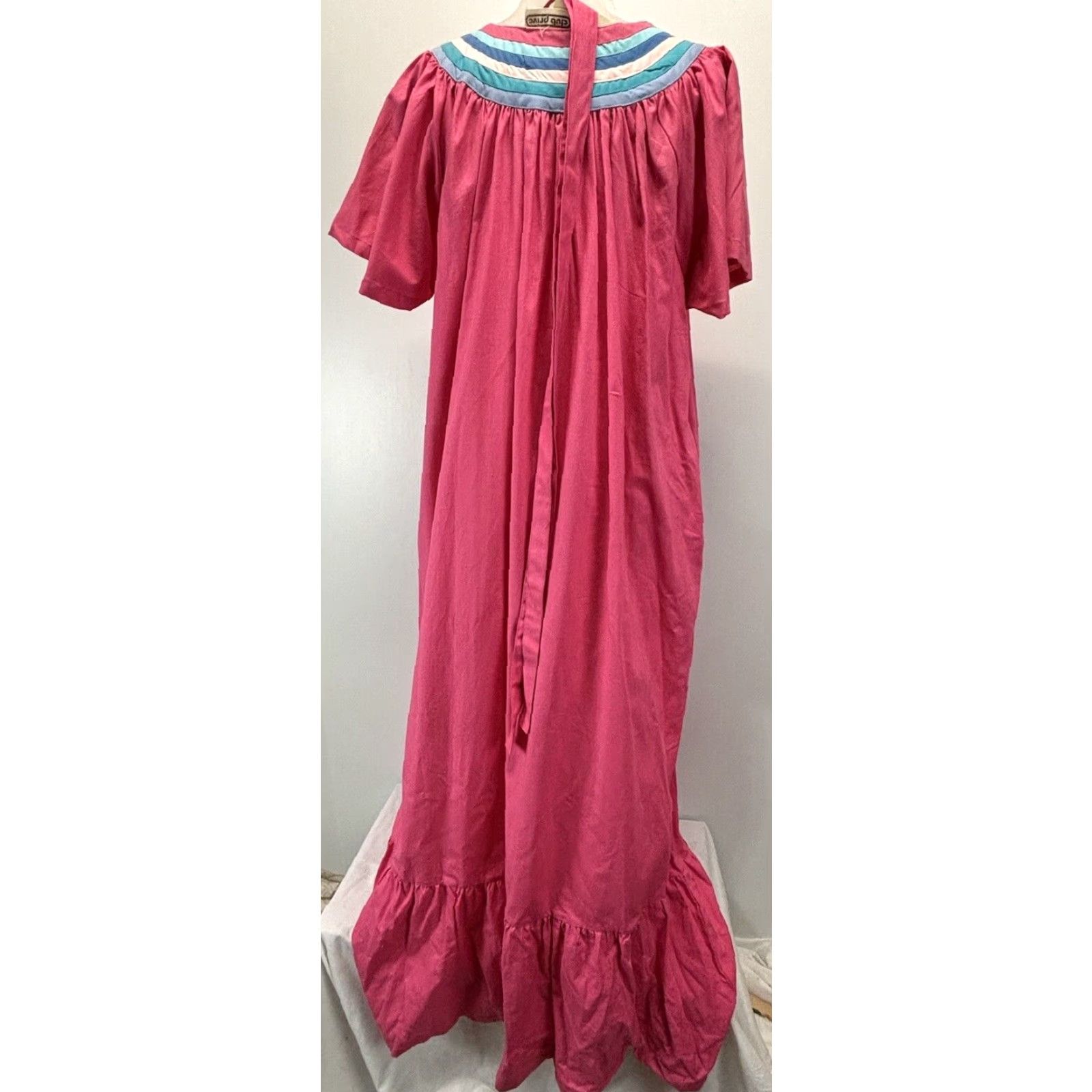 Vintage VINTAGE Club Prive Pink Kaftan Maxi Dress Womens Plus Size 44 Cotton Bohemian Size M / US 6-8 / IT 42-44 - 3 Thumbnail
