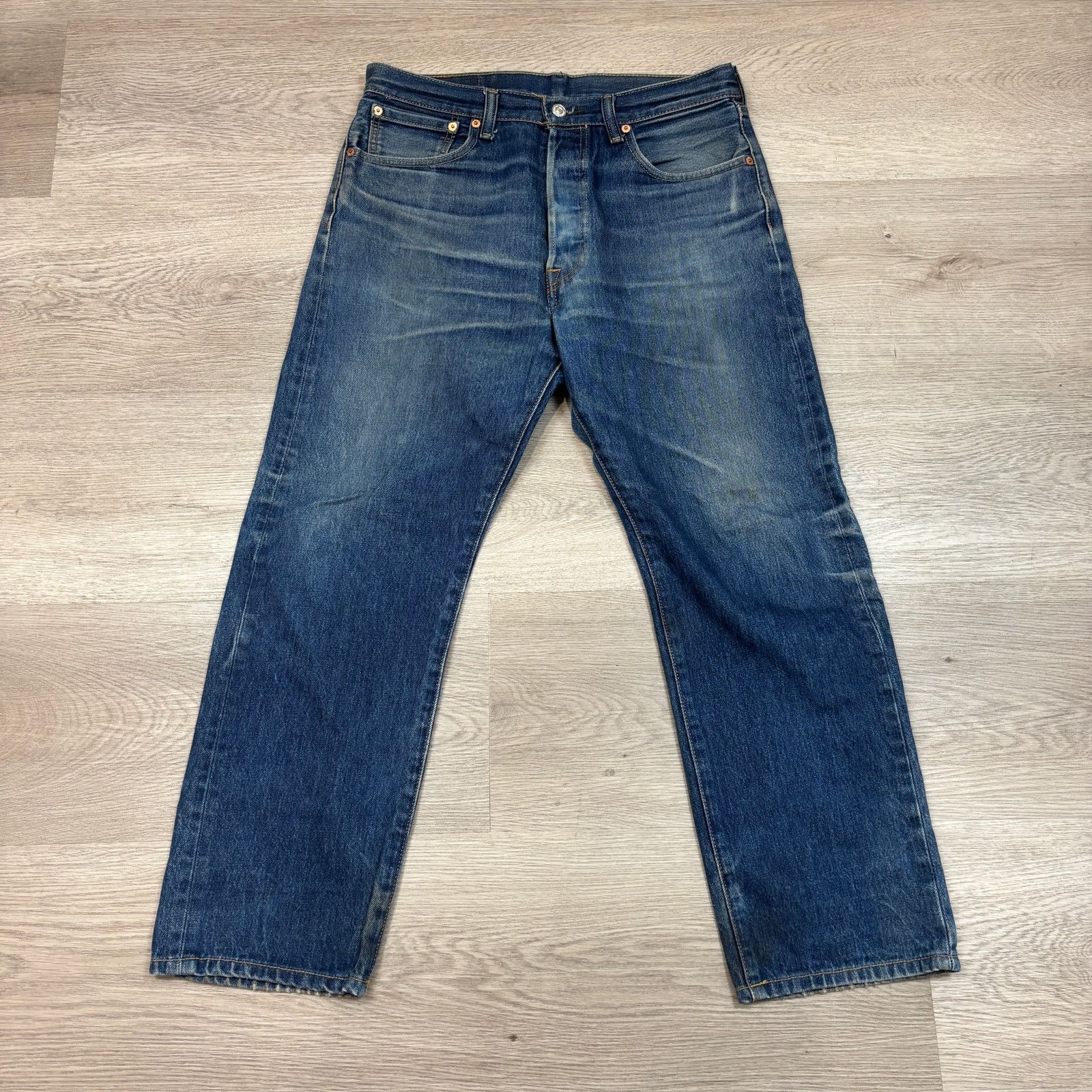 Levi's Levi's 501 Button Fly Straight Leg Jeans Men's 34x27 Size US 34 / EU 50 - 4 Thumbnail