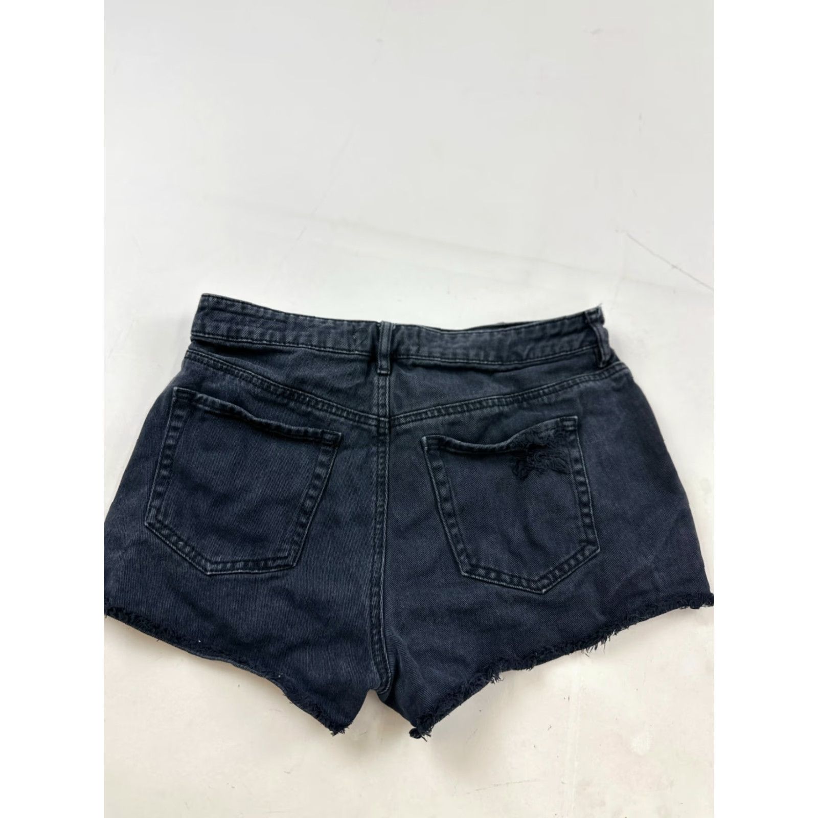 Pacsun Pacsun Shorts Womens 28 Black Denim High Rise Cut-Off Distressed 5-Pocket Button Closure 100% Cotton Festival Casual Summer PacSun Womens) Size 28" / US 6 / IT 42 - 5 Thumbnail
