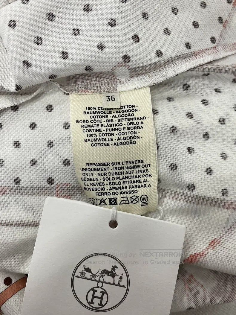 Hermes Hermes White Printed Short Sleeve T-Shirt Size XS / US 0-2 / IT 36-38 - 5 Thumbnail
