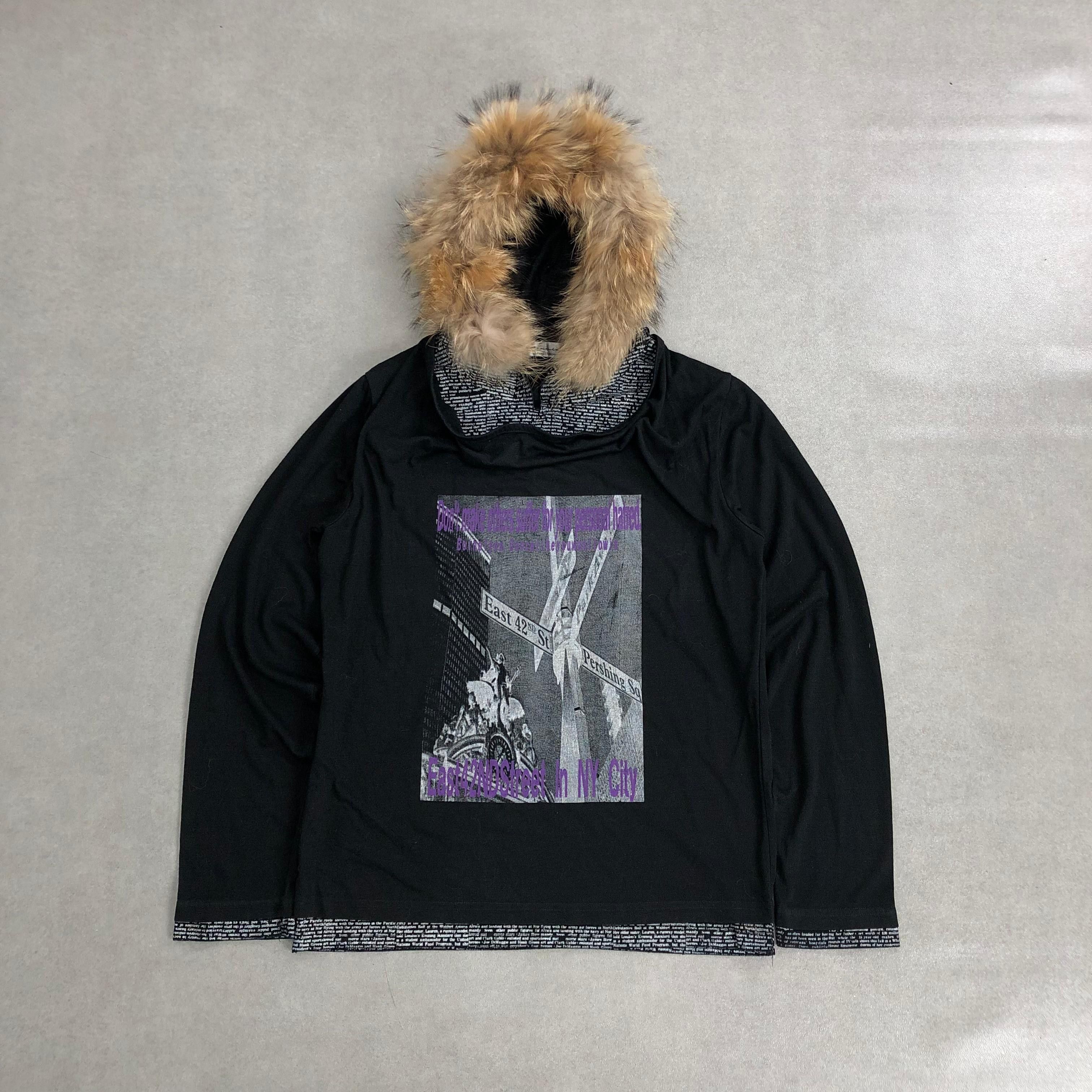 Japanese Brand Y2K Japanese Double Layers Print Gothic Poem Fur Zip Hoodie Size US M / EU 48-50 / 2 - 2 Thumbnail