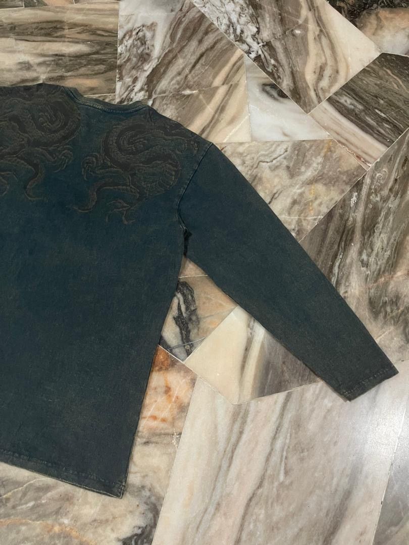 Japanese Brand Cross Keys Dragon Poem Long Sleeve Tee Shirt Size US L / EU 52-54 / 3 - 12 Thumbnail