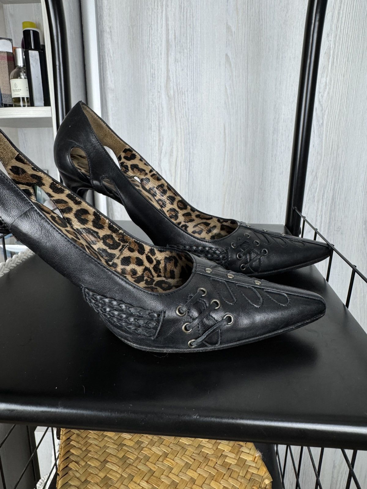 Dolce & Gabbana Dolce & Gabbana vintage black leopard heels slingbacks Size US 11 / IT 41 - 4 Thumbnail