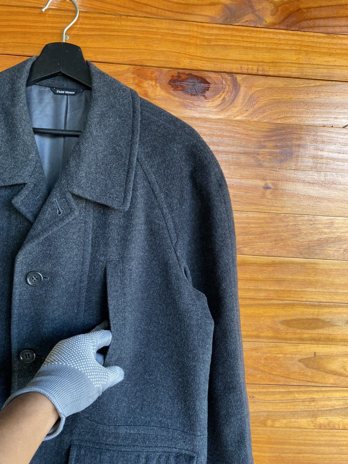 Japanese Brand Field House Cashmere Blend Wool Coat Dark Grey Outerwear Size US M / EU 48-50 / 2 - 8 Thumbnail