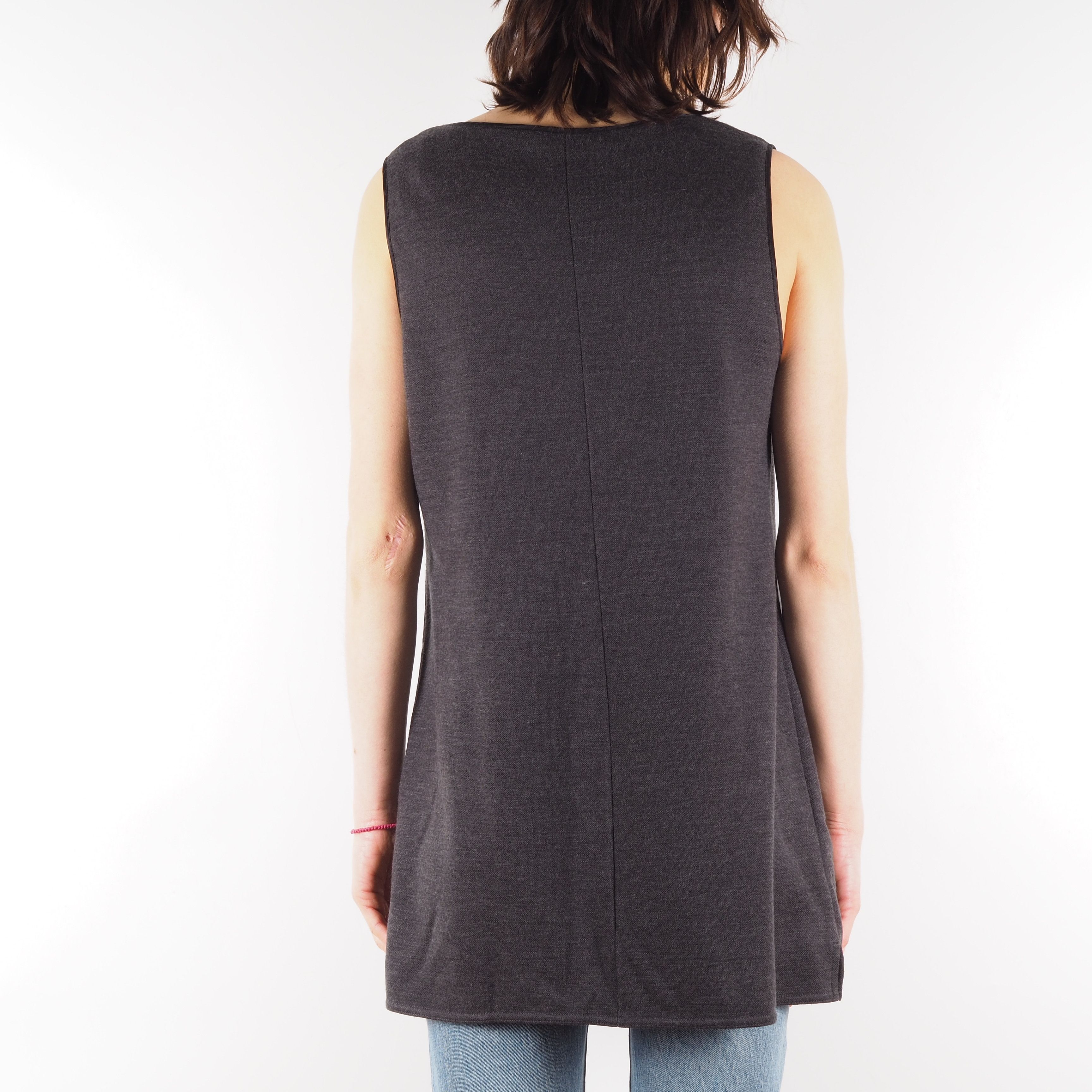 Sarah Pacini Sarah Pacini Women's Wool Gray Sleeveless Tank Top T-Shirt Size L / US 10 / IT 46 - 2 Thumbnail