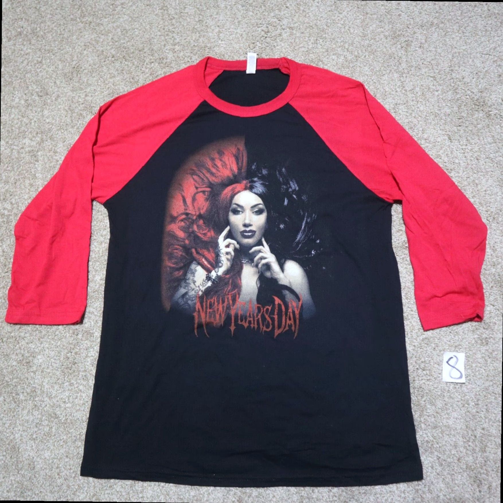 ASH New Years Day Ash Costello Band T Shirt Goth Punk Black M Medium Women Size M / US 6-8 / IT 42-44 - 2 Thumbnail