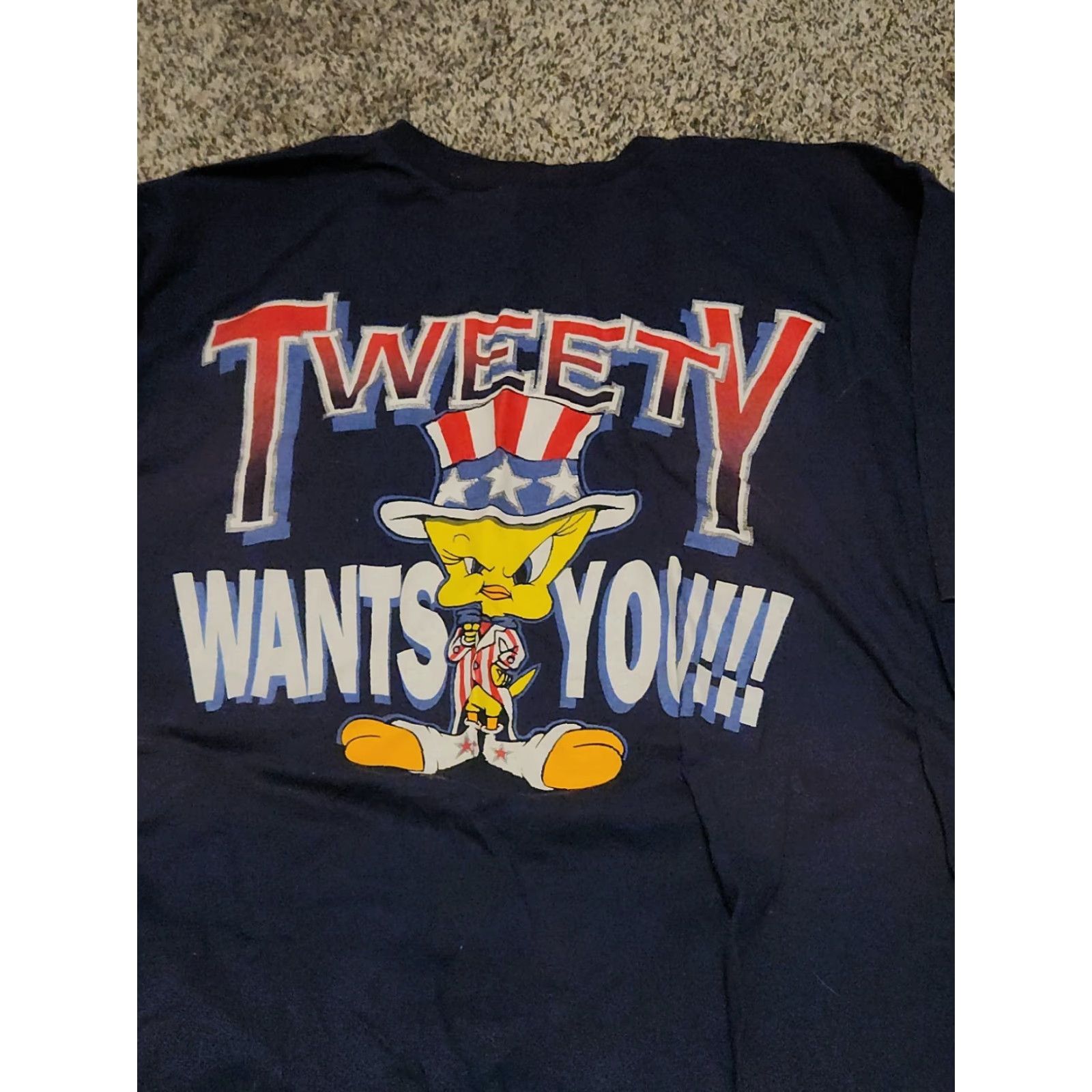 Vintage VINTAGE Looney Tunes Tshirt 3XL Blue Tweety USA 90s Cartoon Crew Neck Short Sleeve Men Shirts Size US XXL / EU 58 / 5 - 2 Thumbnail
