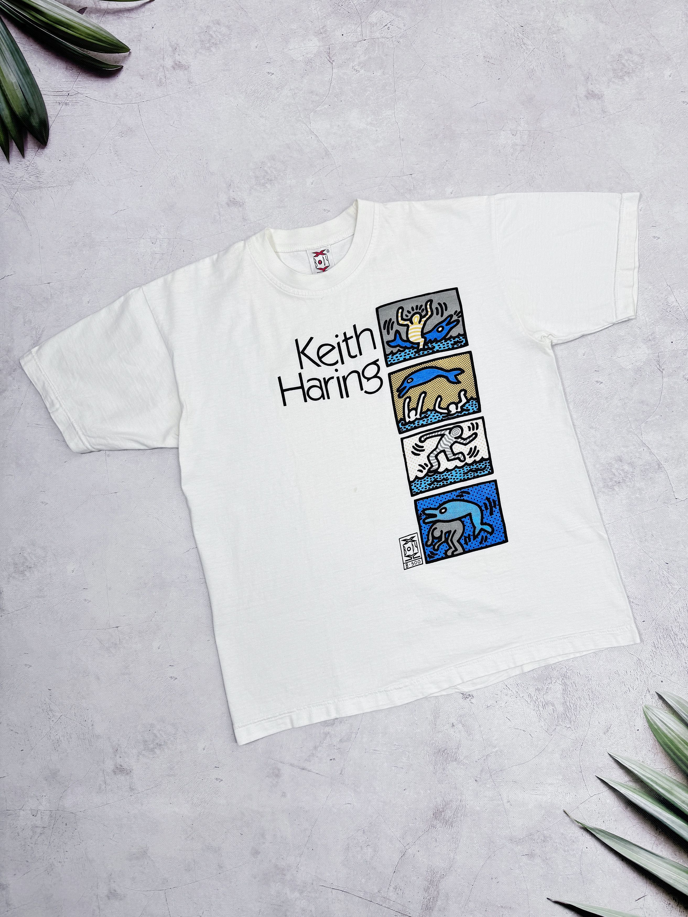 Designer × Keith Haring × Vintage Vintage Keith Haring Designer T-Shirt Dolphin & Humans Size US M / EU 48-50 / 2 - 1 Thumbnail