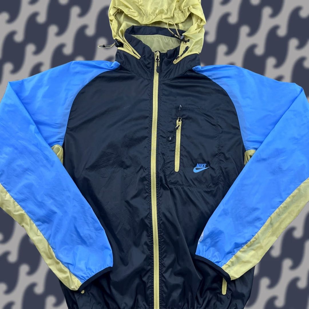 Nike Nike Windbreaker Jacket Mens L Hooded Full Zip Lightweight Pockets Multicolor Blue Black Size US L / EU 52-54 / 3 - 1 Thumbnail