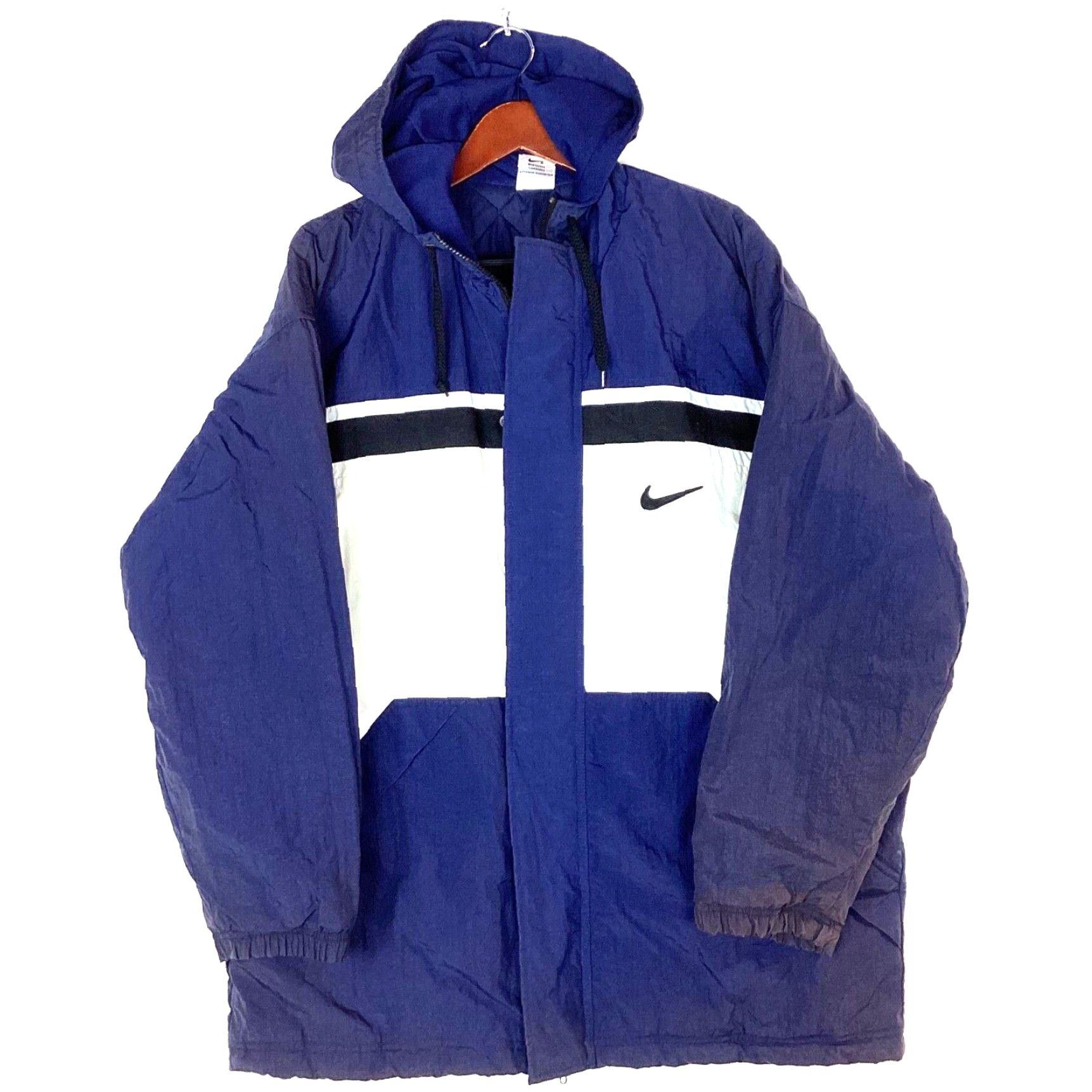 Nike Mens Harlem outlets Rens Jacket Vintage Blue Yellow Stripe Pockets Collared XXL