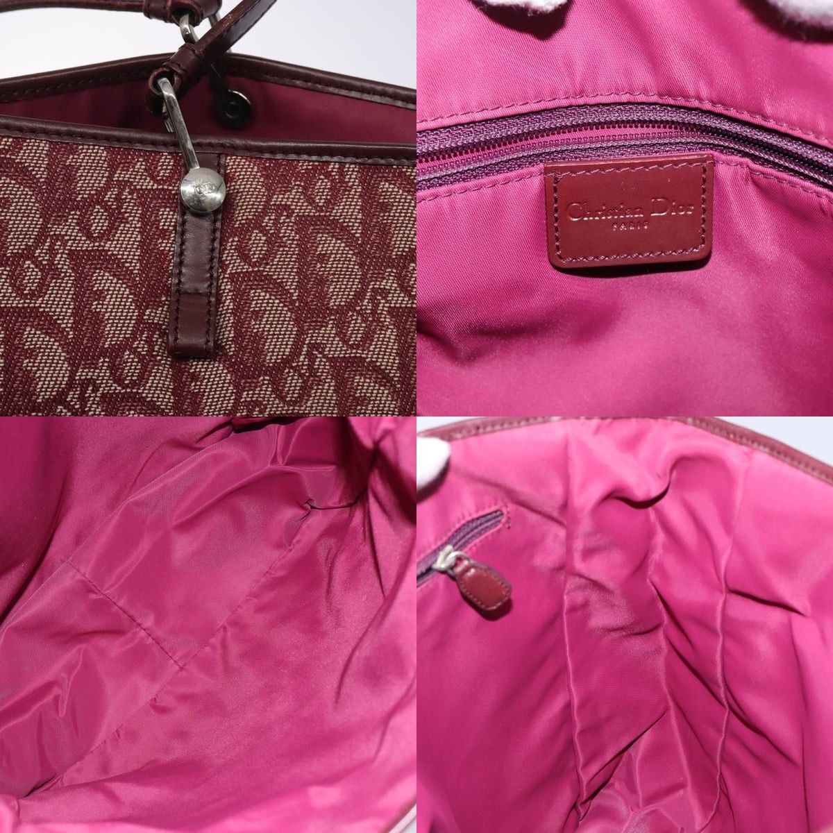 Dior DIOR Trotter Canvas Tote Bag Red Silver Size ONE SIZE - 11 Thumbnail