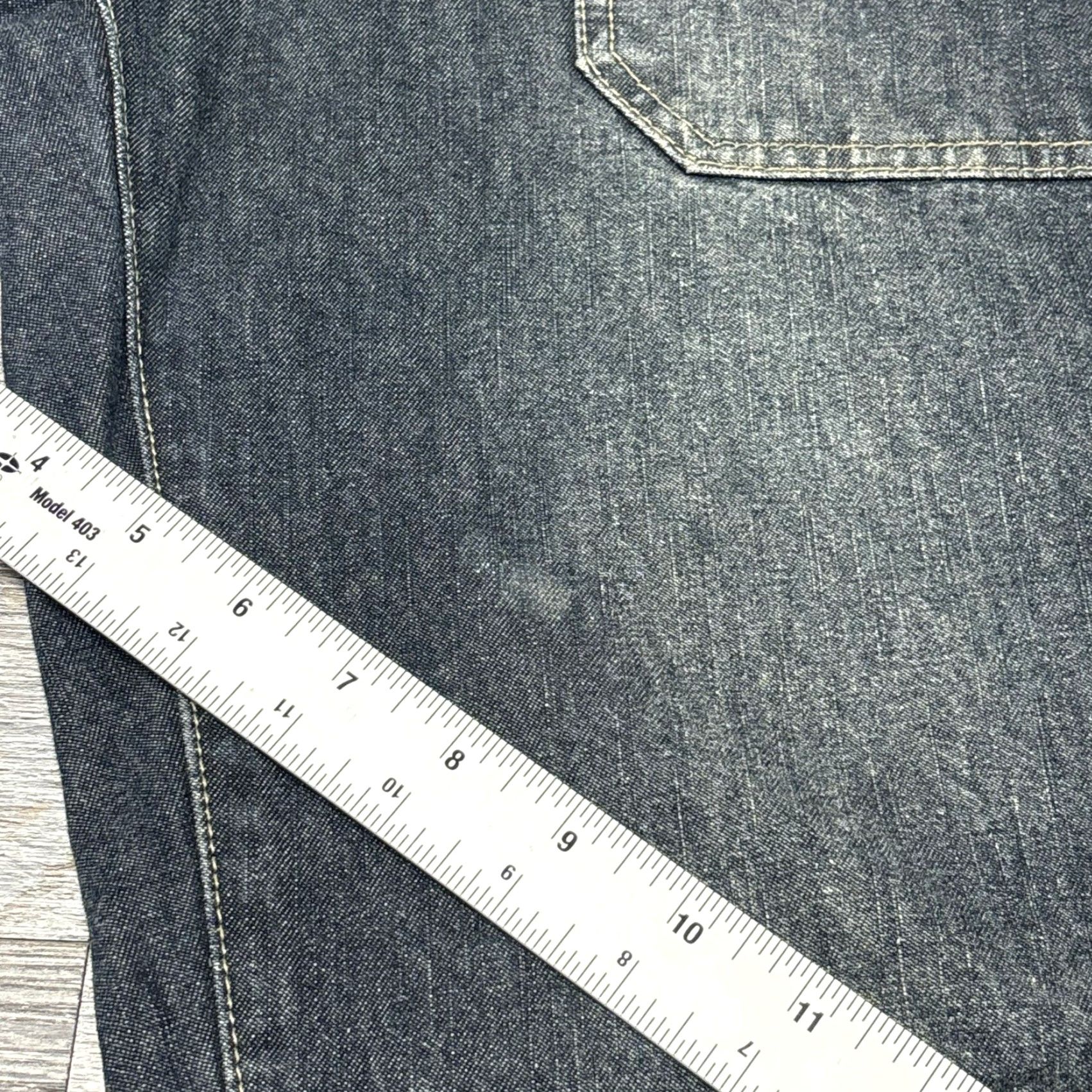 Vintage VINTAGE Raiders Infamous Blue Dark Wash Womens 16 Plaid Trim Straight Leg Jeans Size 38" / US 16 / IT 52 - 3 Thumbnail