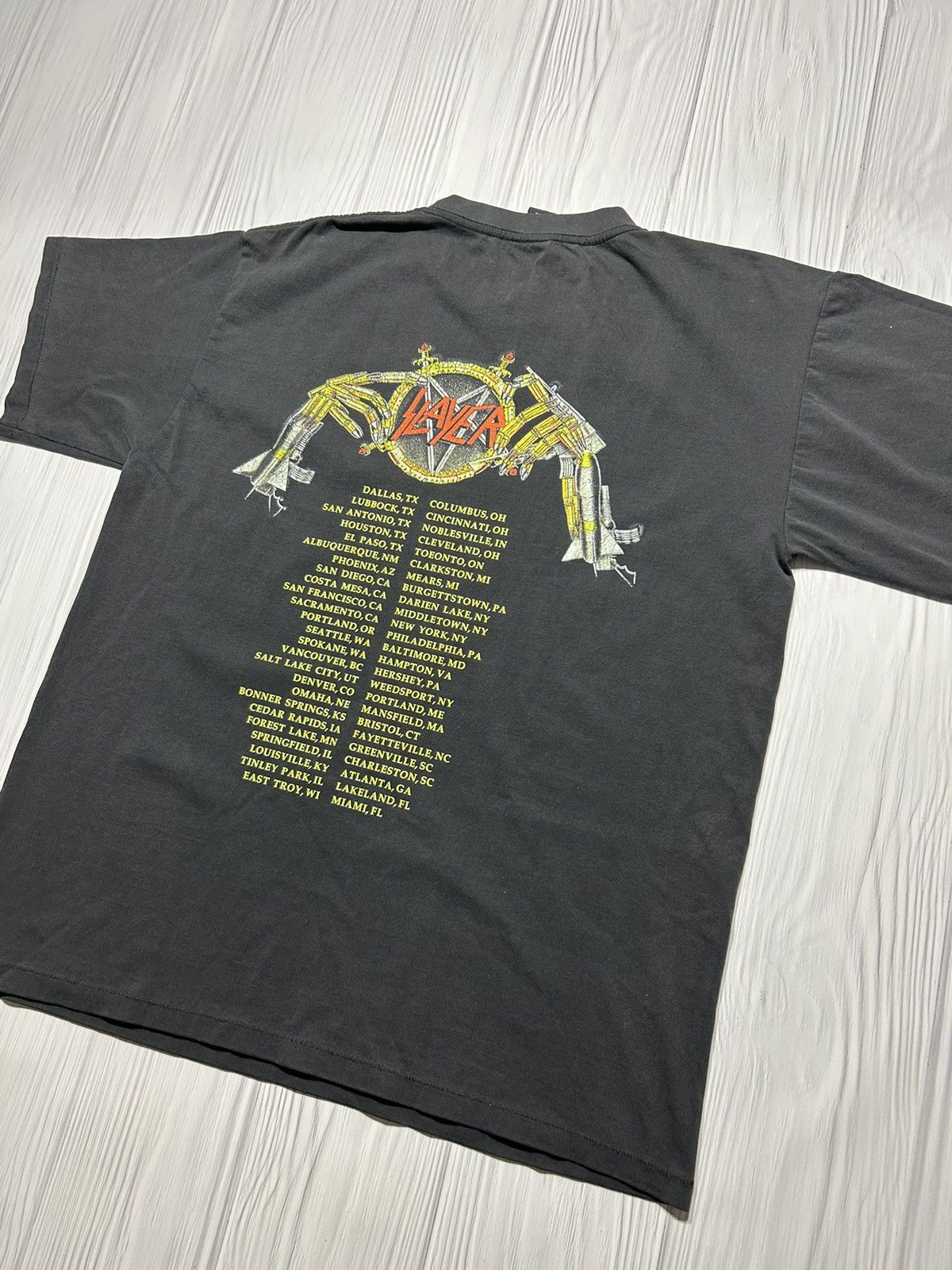 Band Tees Vintage 1991 Slayer Tour T-Shirt Metal Band Size US L / EU 52-54 / 3 - 9 Thumbnail