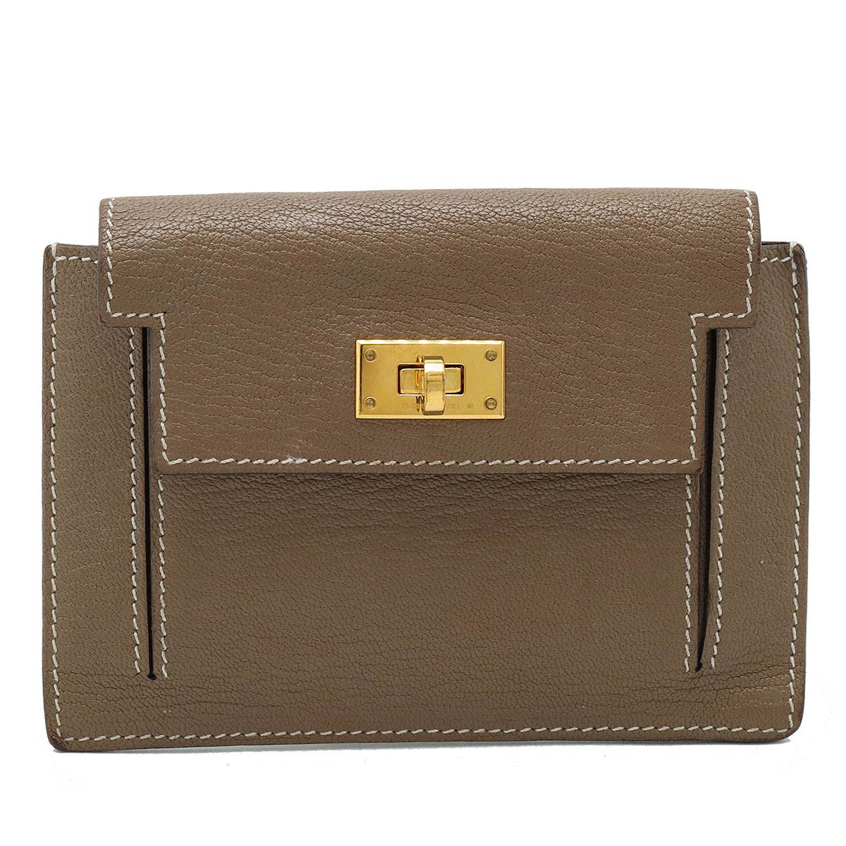 Hermes Hermes Chevre Kelly Pocket Compact Coin Case Leather Coin Case in Very Good Condition