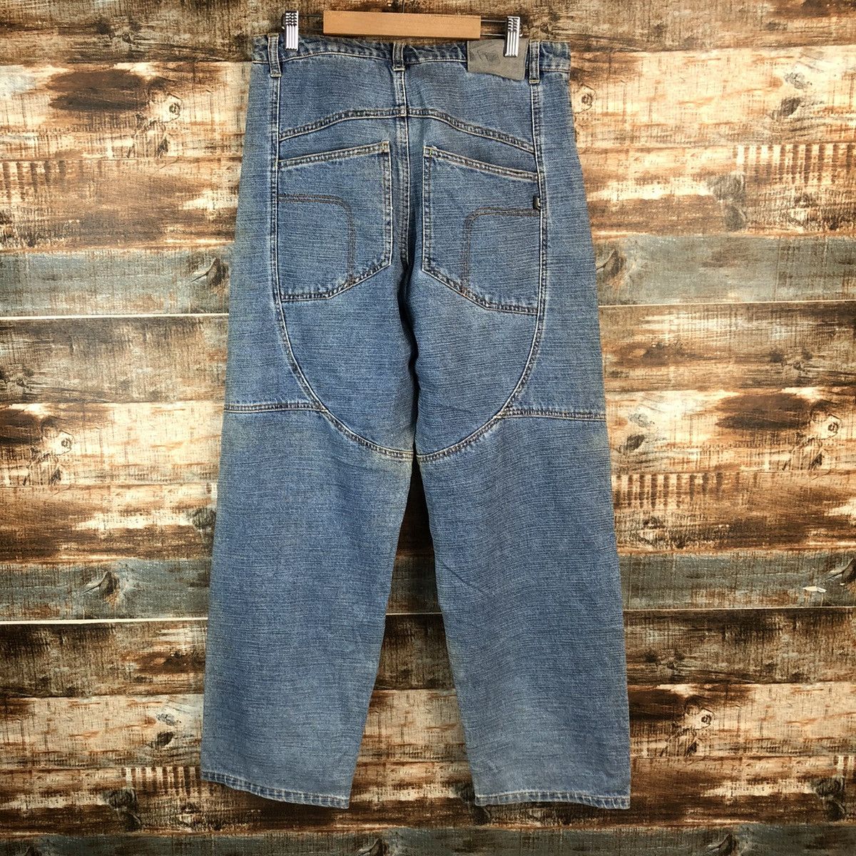 Ringspun DL Ring Spun double knee Blue vintage Denim Pants #C136 Size US 31 - 13 Thumbnail
