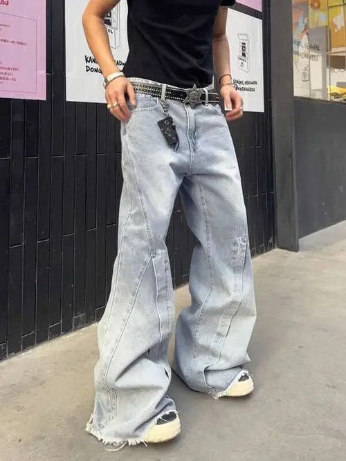 Japanese Brand Asaoka x Yuko Flared Relaxed Wide Leg Jeans Futuristic Size US 32 / EU 48 - 1 Thumbnail