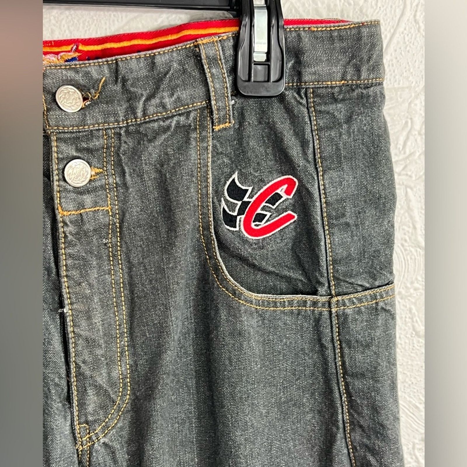JH Design JH Racing Y2M Denim Jeans Size 34x33 Wide Leg Earnhardt RARE Size US 34 / EU 50 - 6 Thumbnail