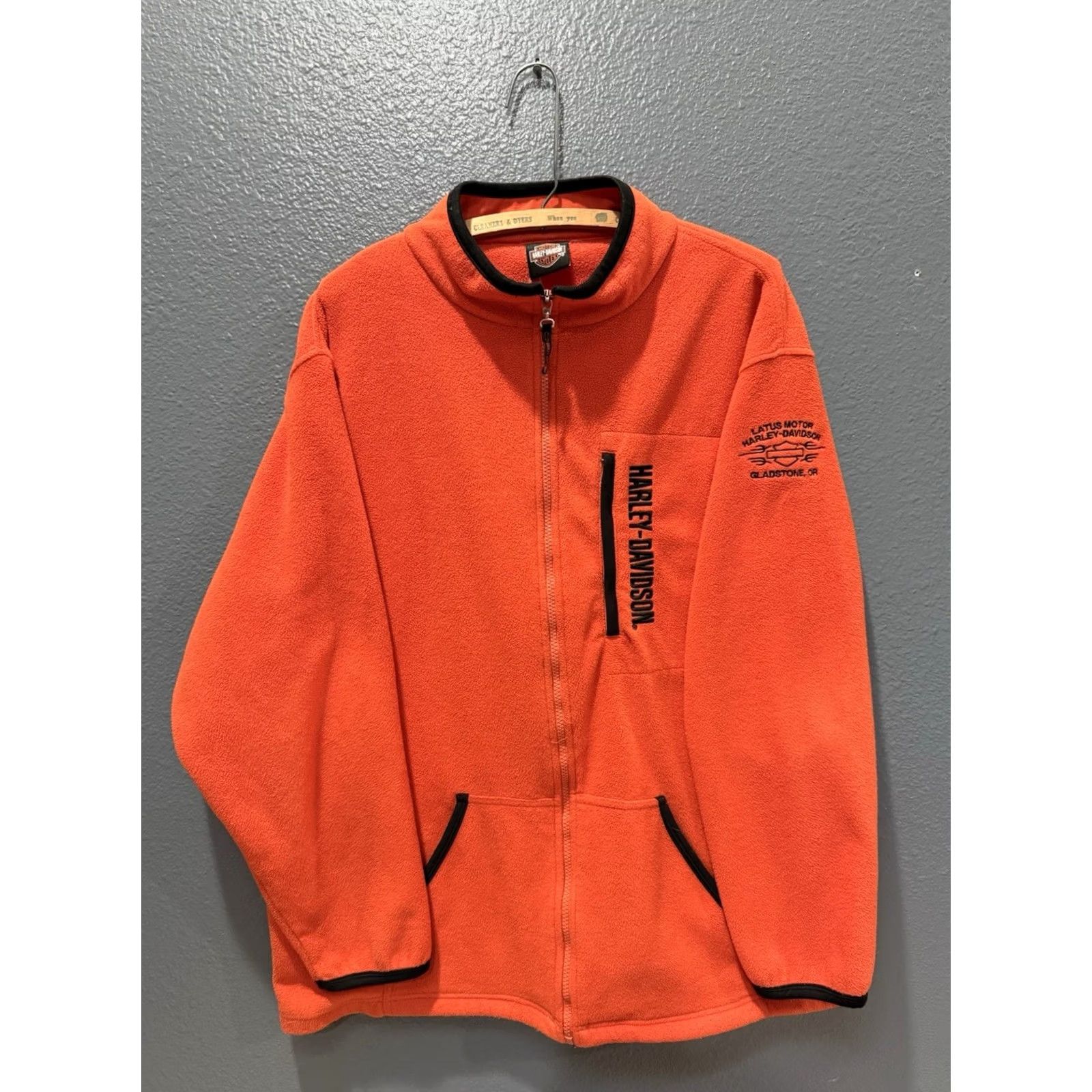 Harley Davidson Harley-Davidson Orange Motorcycle Zip Fleece Sweatshirt XL Men’s Size US XL / EU 56 / 4 - 4 Thumbnail