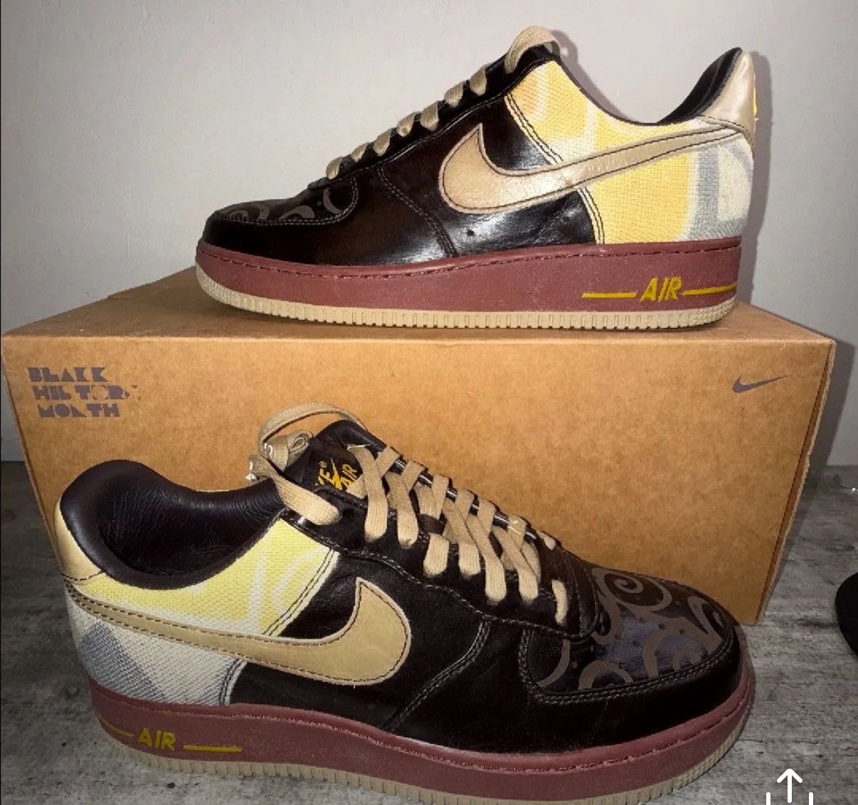 Nike 1/50 Promo Sample Special Box 2008 Nike Air Force 1 BHM Size US 10 / EU 43 - 2 Thumbnail