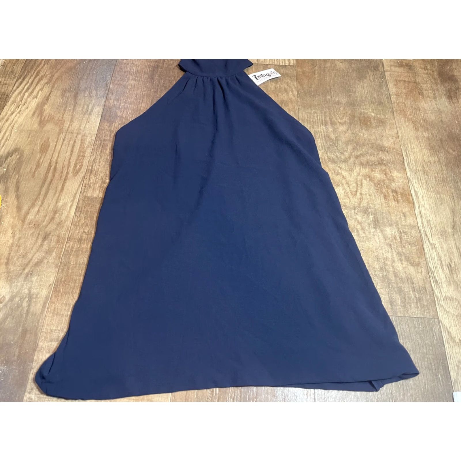Vintage Tyche Dress Womens Halter Neck Navy Blue M Size M / US 6-8 / IT 42-44 - 2 Thumbnail