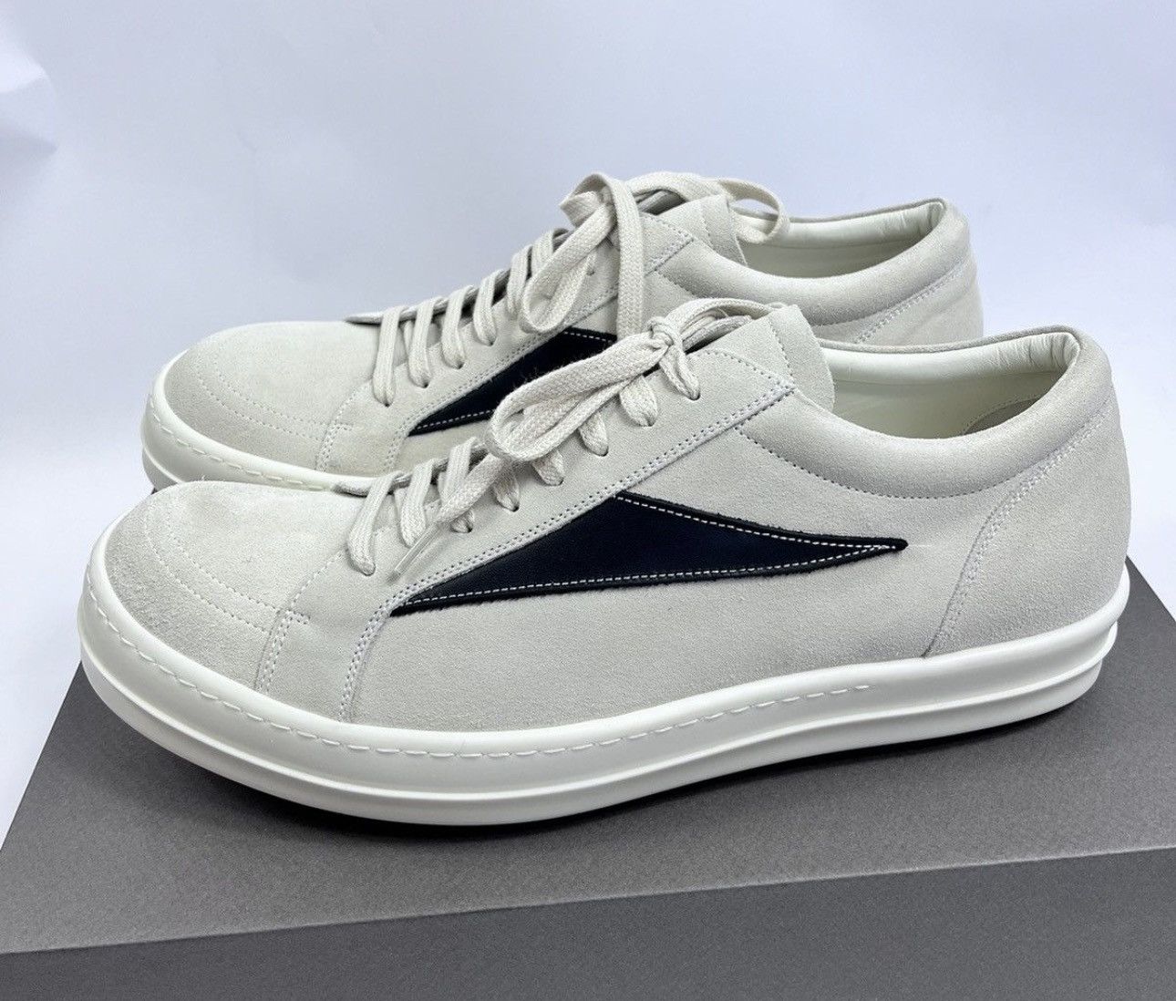 Rick Owens Milk Vintage Grained Leather Sneakers Size US 8 / EU 41 - 2 Thumbnail