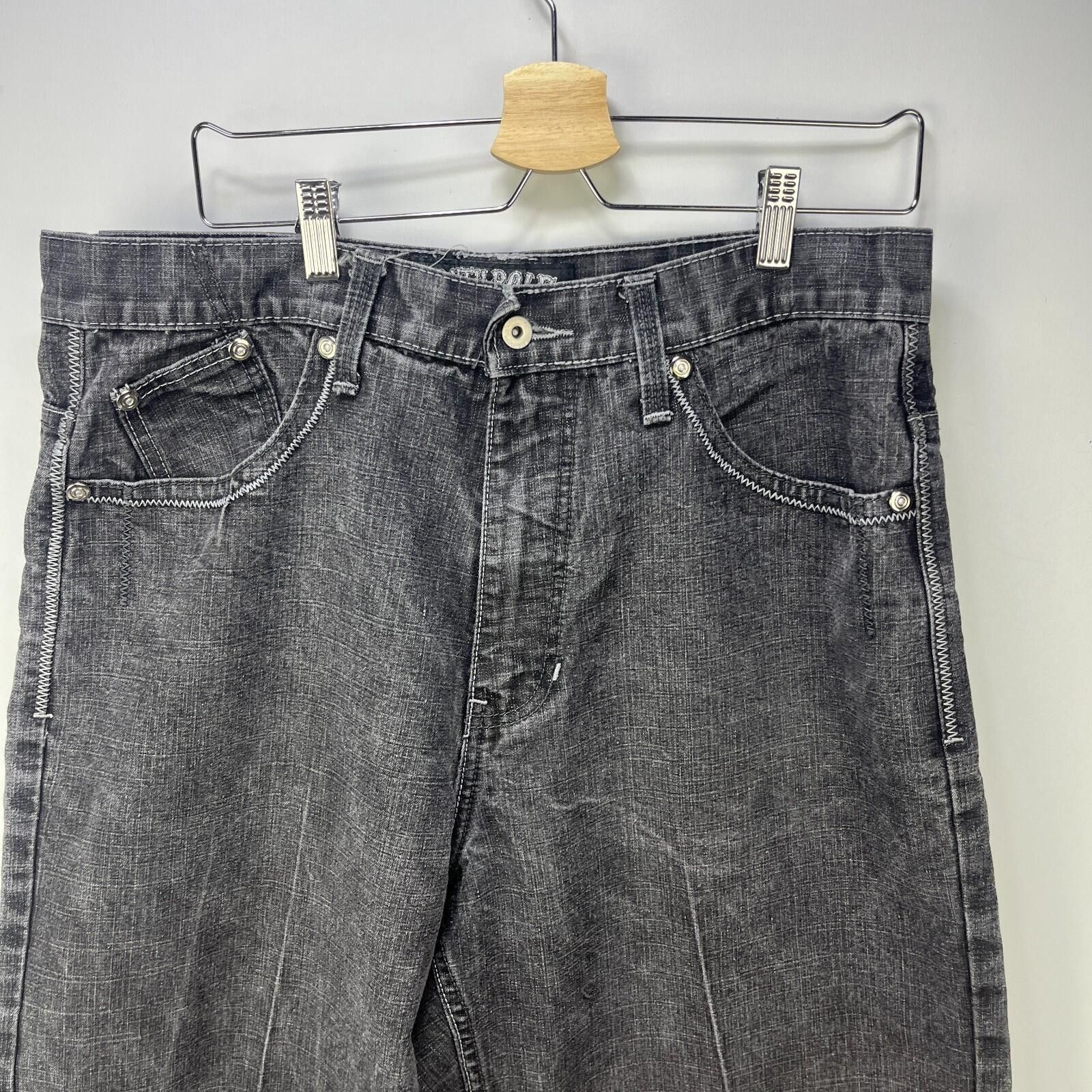 Southpole Vintage Southpole Viva La Lucha Baggy Black Denim Jeans 36 Size US 36 / EU 52 - 6 Thumbnail