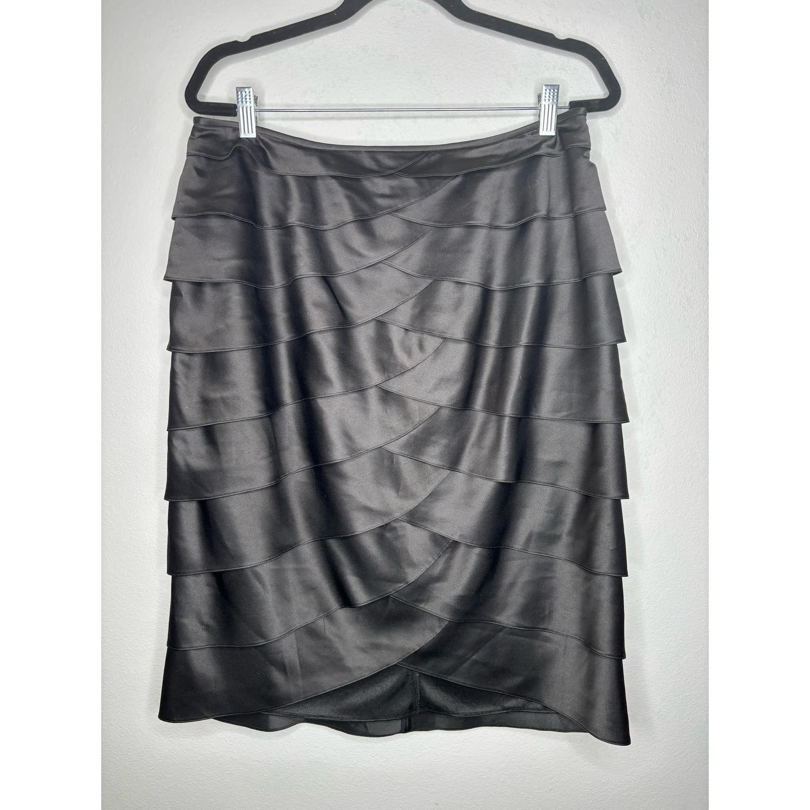 Victor Costa Black Ruffled Skirt Fully Lined Size 12