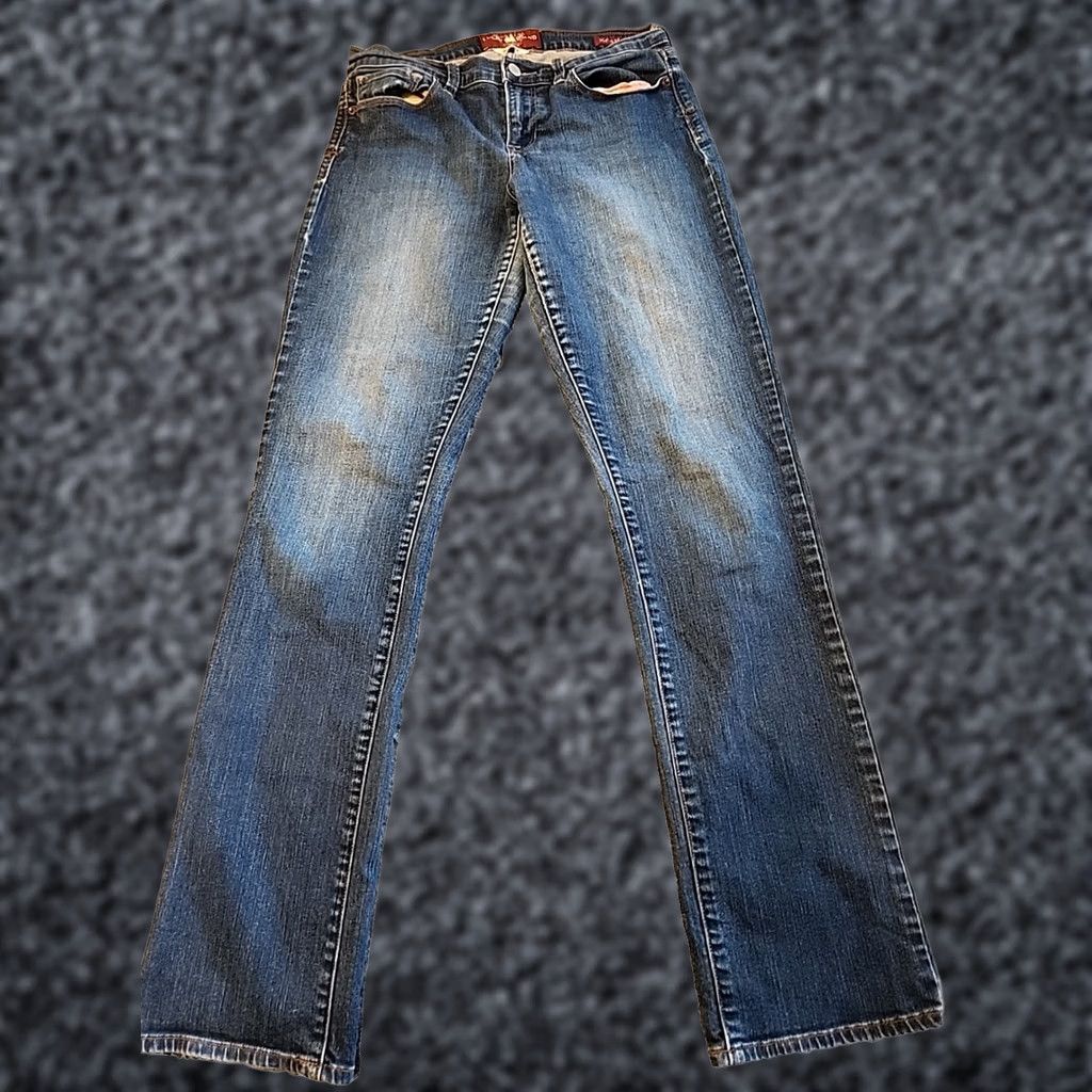 Lucky Brand VINTAGE Lucky Brand Sofia Straight Jeans Womens 8 Dark Blue Denim Straight Leg Stretch Regular Rise Mid 29in Boys/Girls? Size 30" / US 8 / IT 44 - 1 Thumbnail