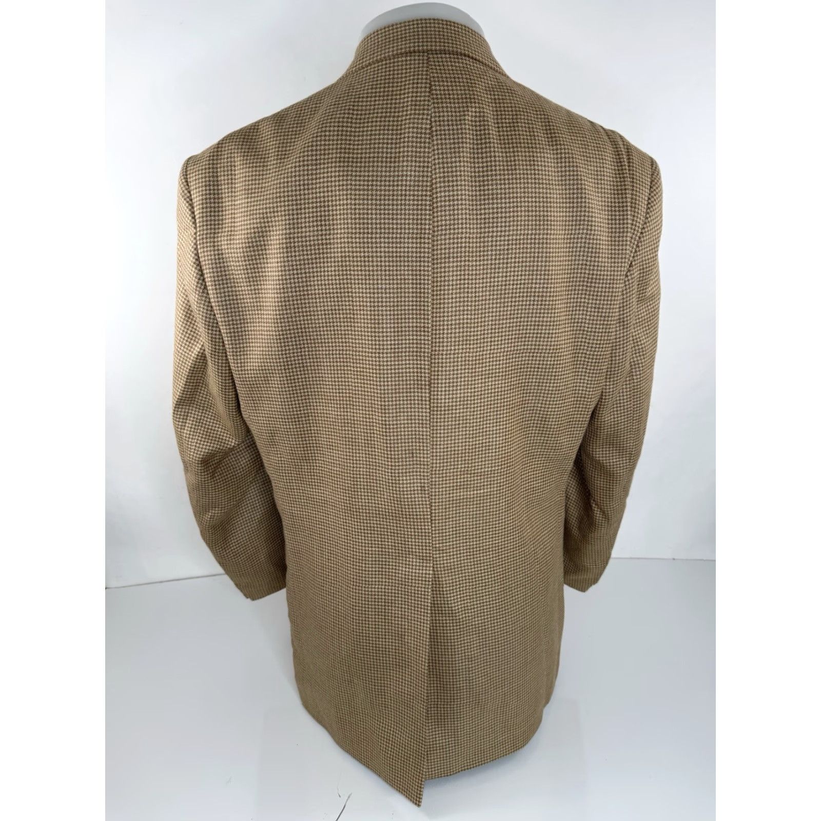 Orvis Orvis Blazer Jacket / Houndstooth Wool Linen Silk US 40 42 R - Brown Beige / Three-Button / Mens, Regular, Size 40 Size 40R - 4 Thumbnail