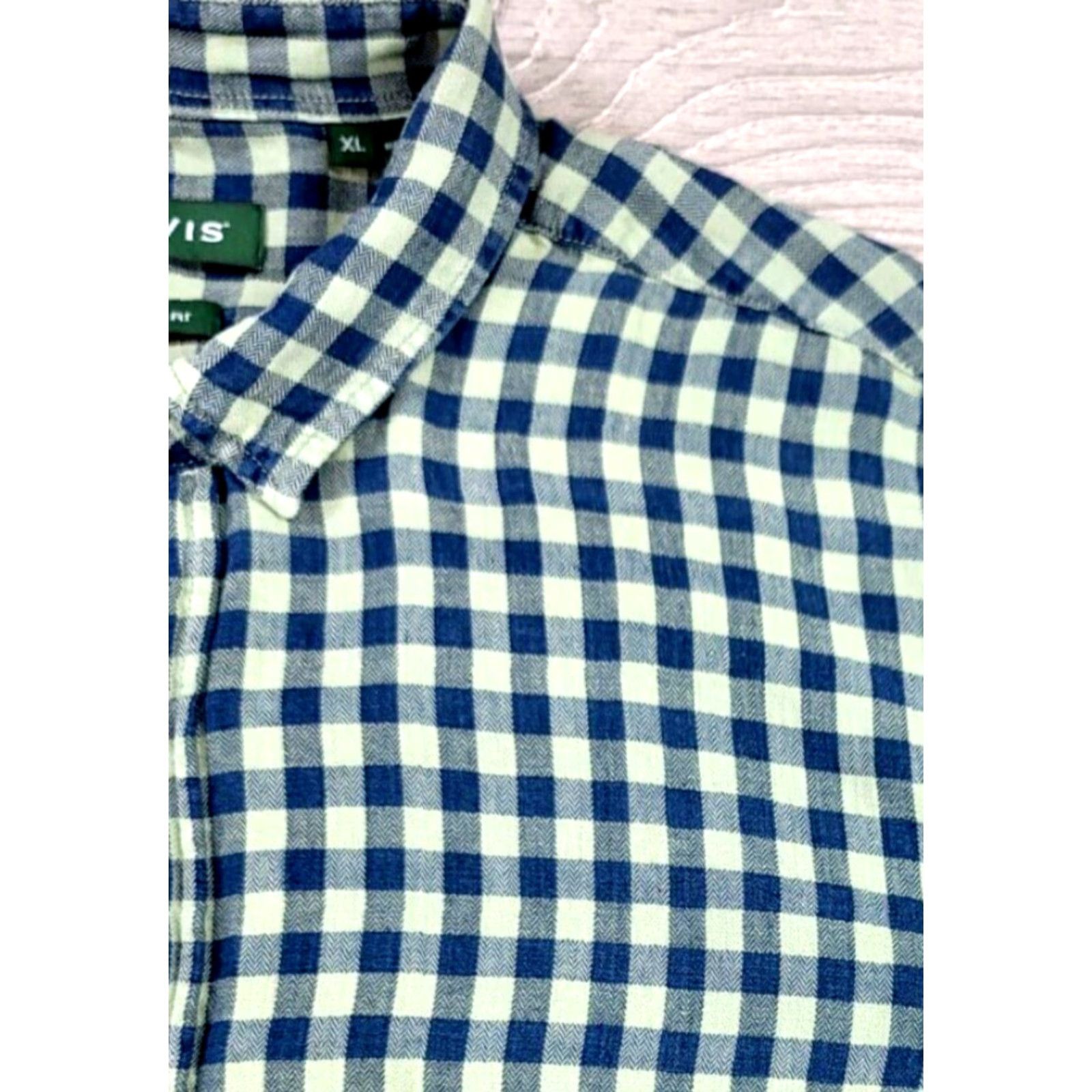 Orvis Orvis Men Active Fit Linen Blend Soft Gingham Blue Green Long Sleeve Shirt XL Size US XL / EU 56 / 4 - 3 Thumbnail