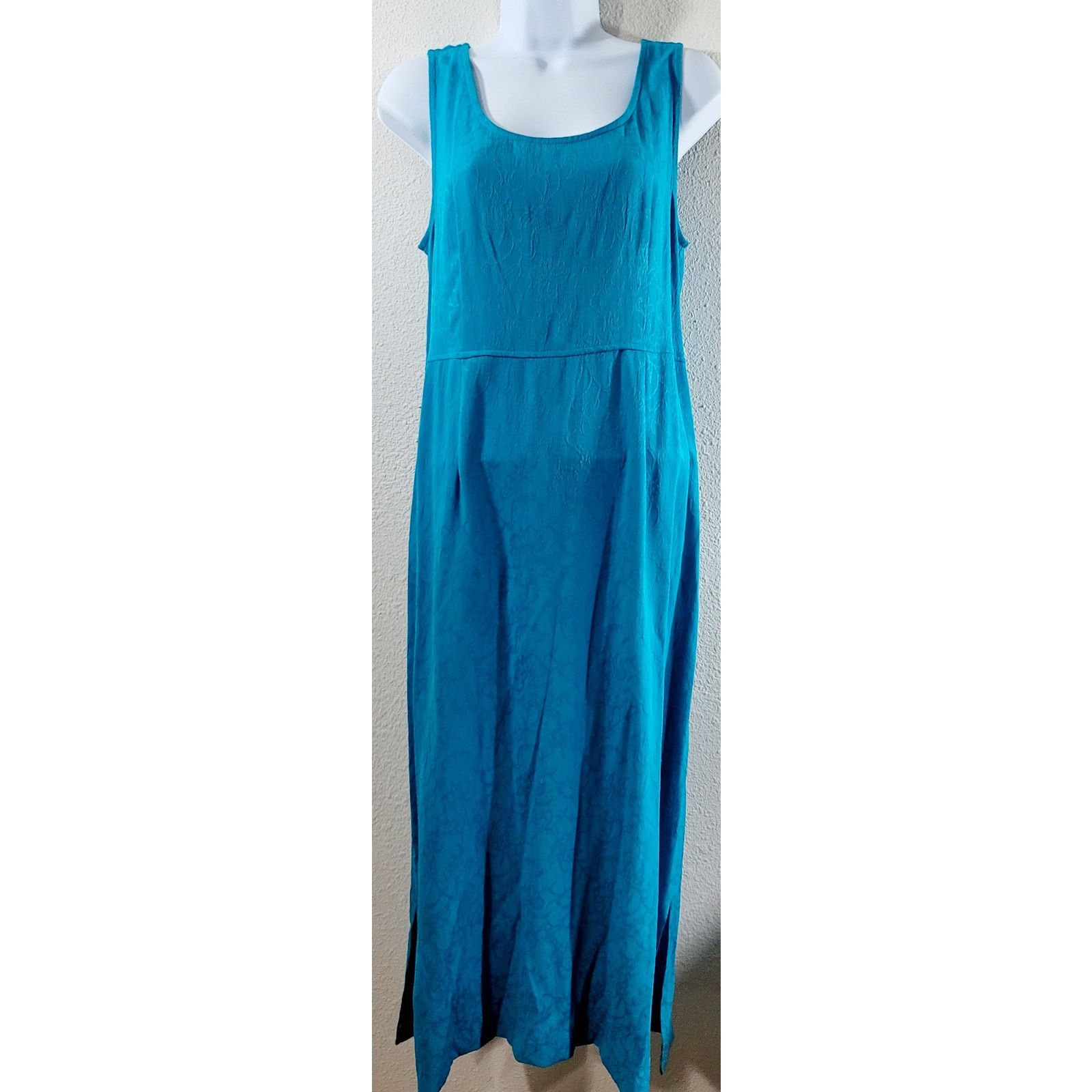Other Karin Stevens Teal Blue 2 Piece Women's Dress 12 Embroidered Size XL / US 12-14 / IT 48-50 - 1 Thumbnail