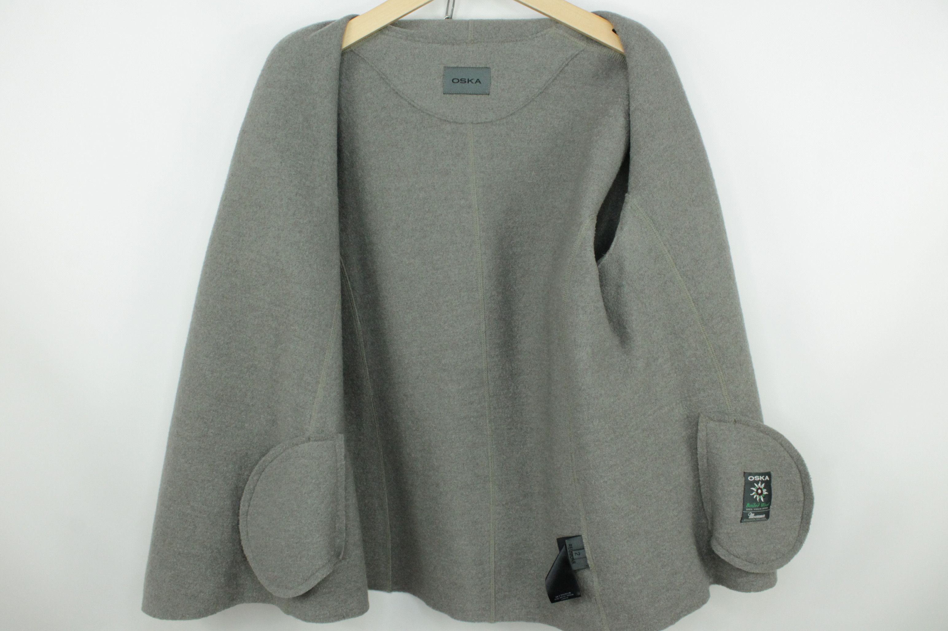 OSKA OSKA Gray Boiled Wool Jacket Regular 2 Women's Size M / US 6-8 / IT 42-44 - 7 Thumbnail