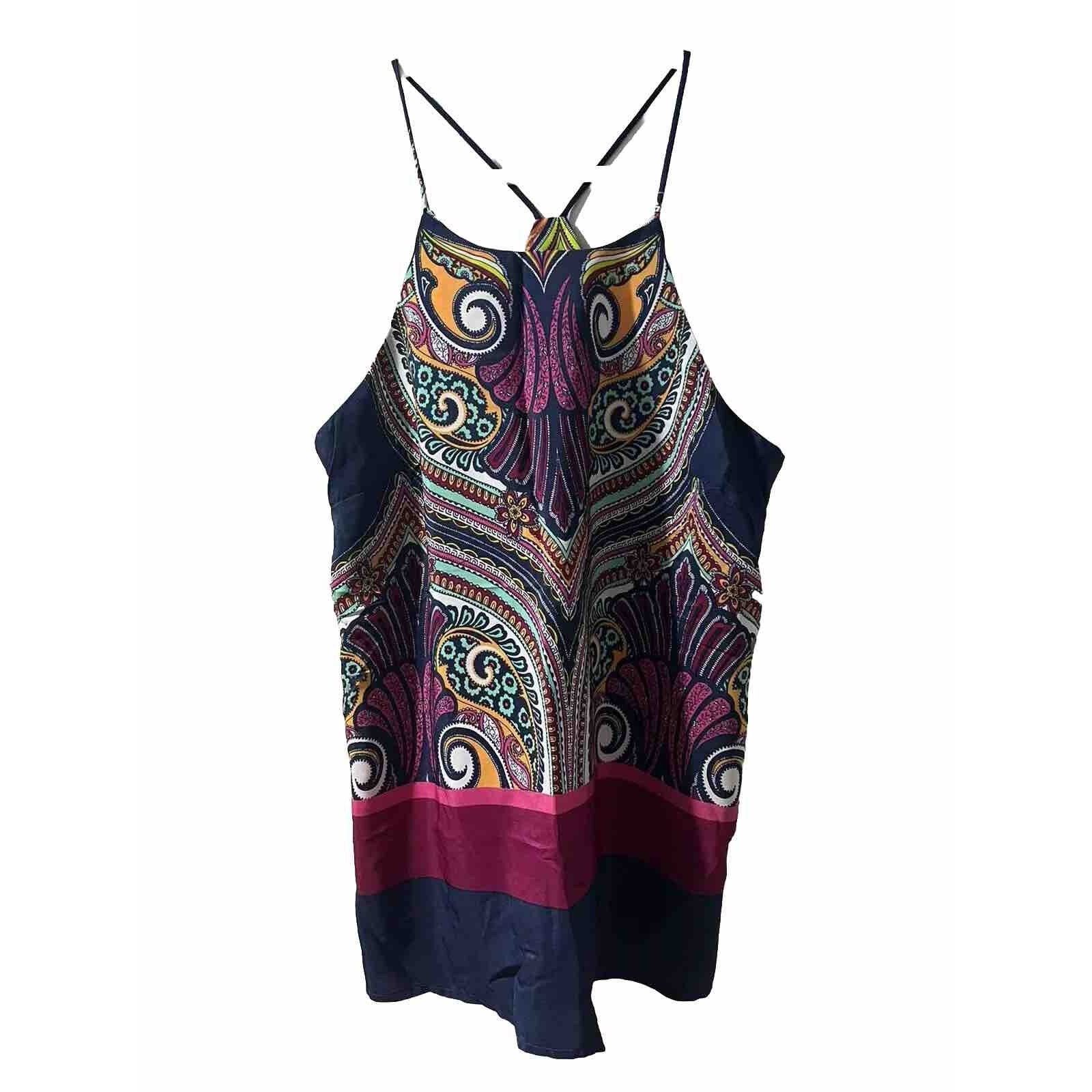 Rene Caovilla Renee C. Women Racer Back Print Tank Top Camisole L A000044 Size L / US 10 / IT 46 - 3 Thumbnail